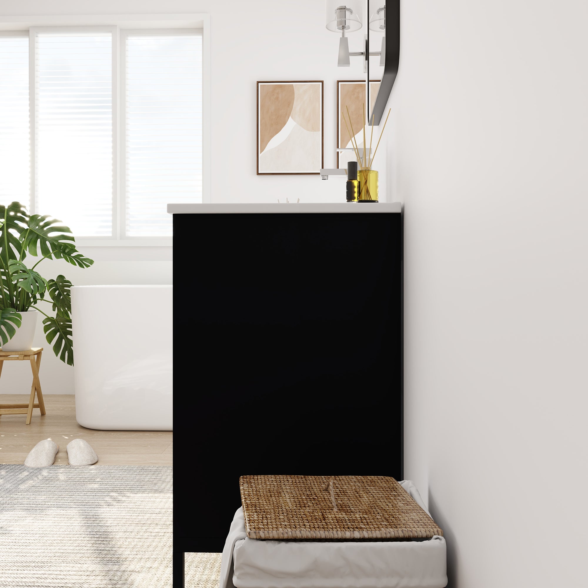 30 inch Freestanding Bathroom Vanity Set  with Integrated Ceramic Sink