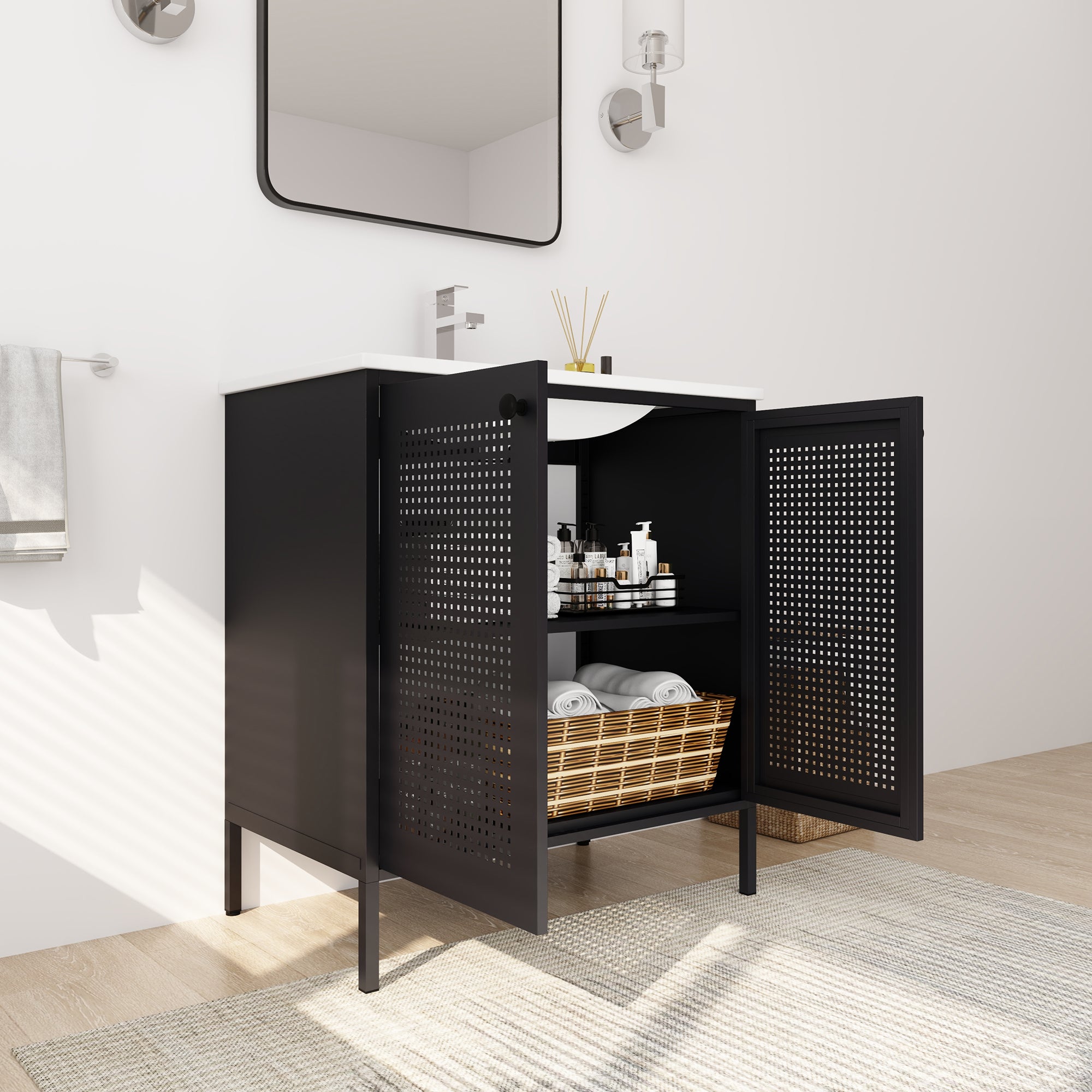 30 inch Freestanding Bathroom Vanity Set  with Integrated Ceramic Sink