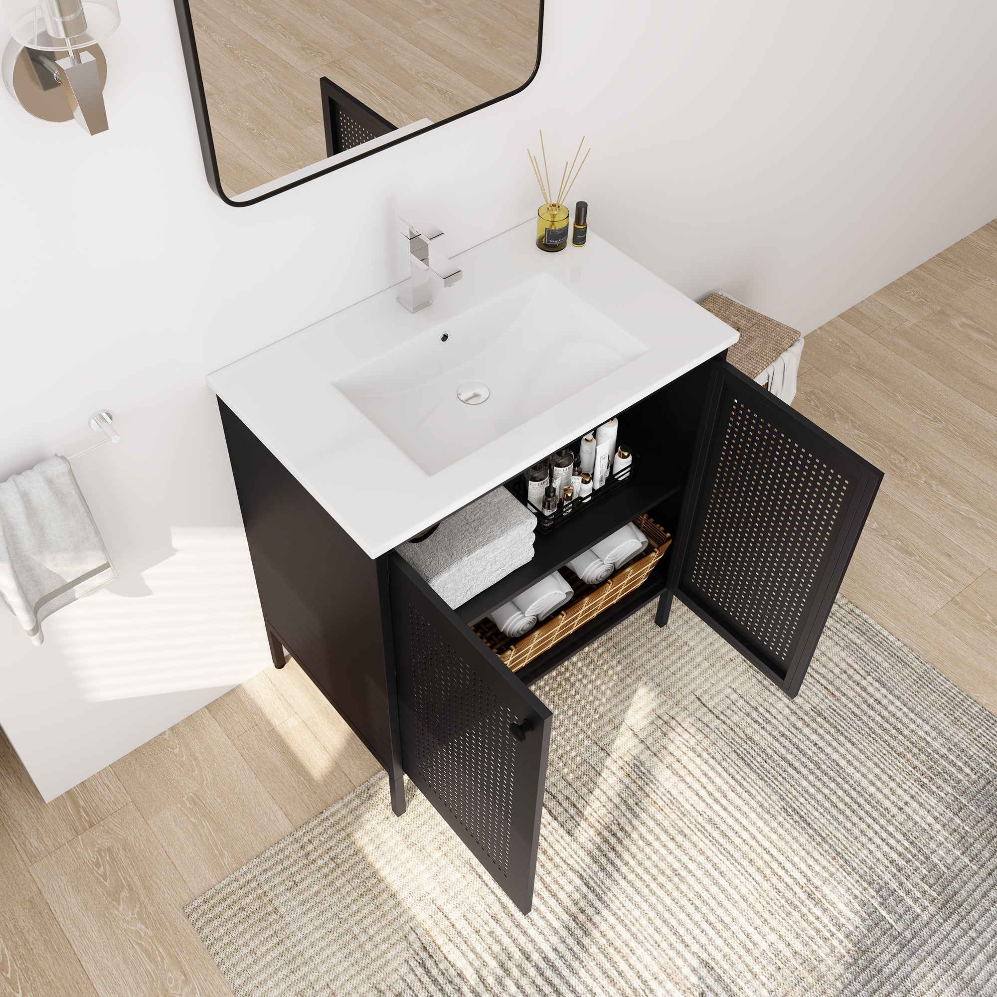 30 inch Freestanding Bathroom Vanity Set  with Integrated Ceramic Sink