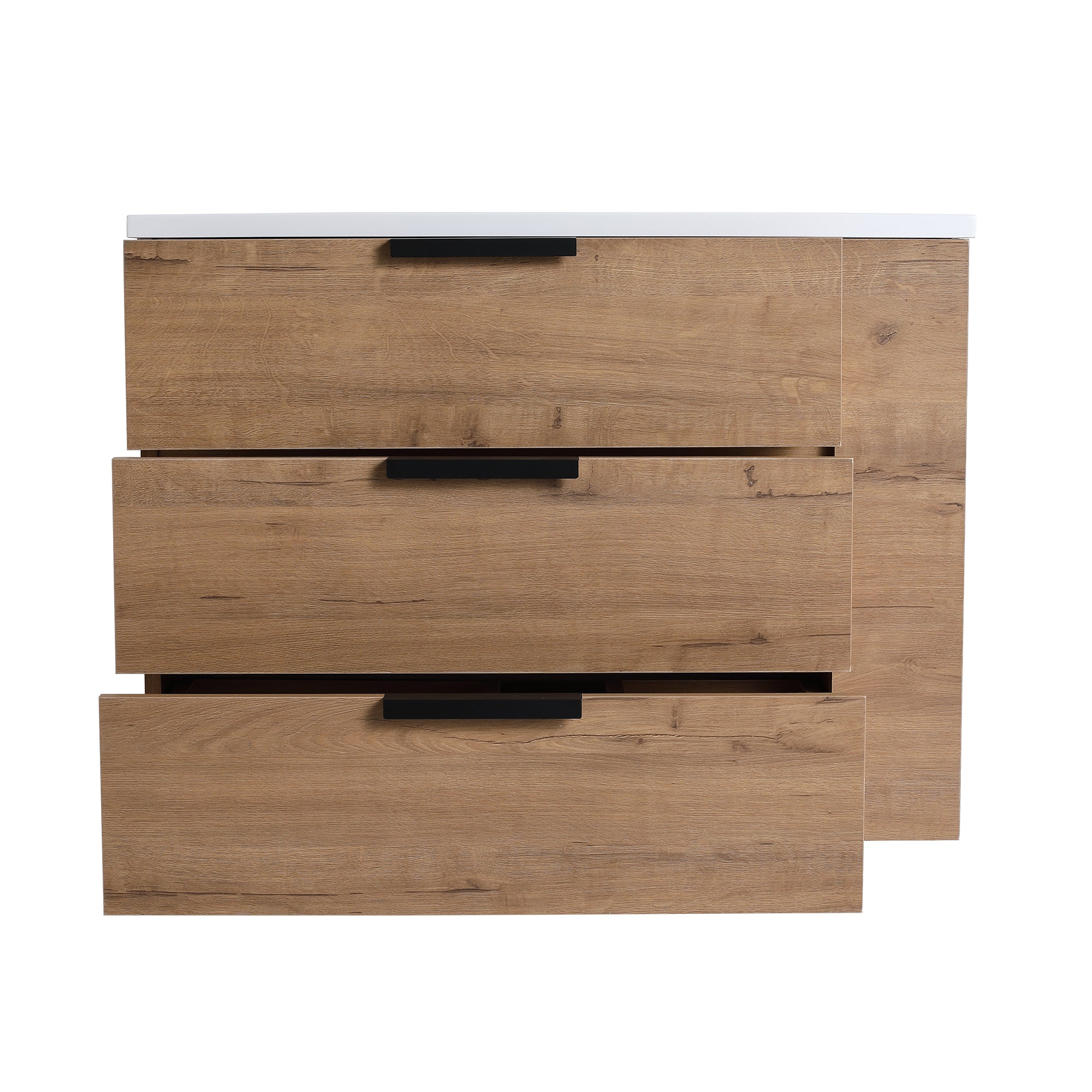 30 Inch Wall Mounted Plywood Bathroom Vanity with Resin Basin and Drawers