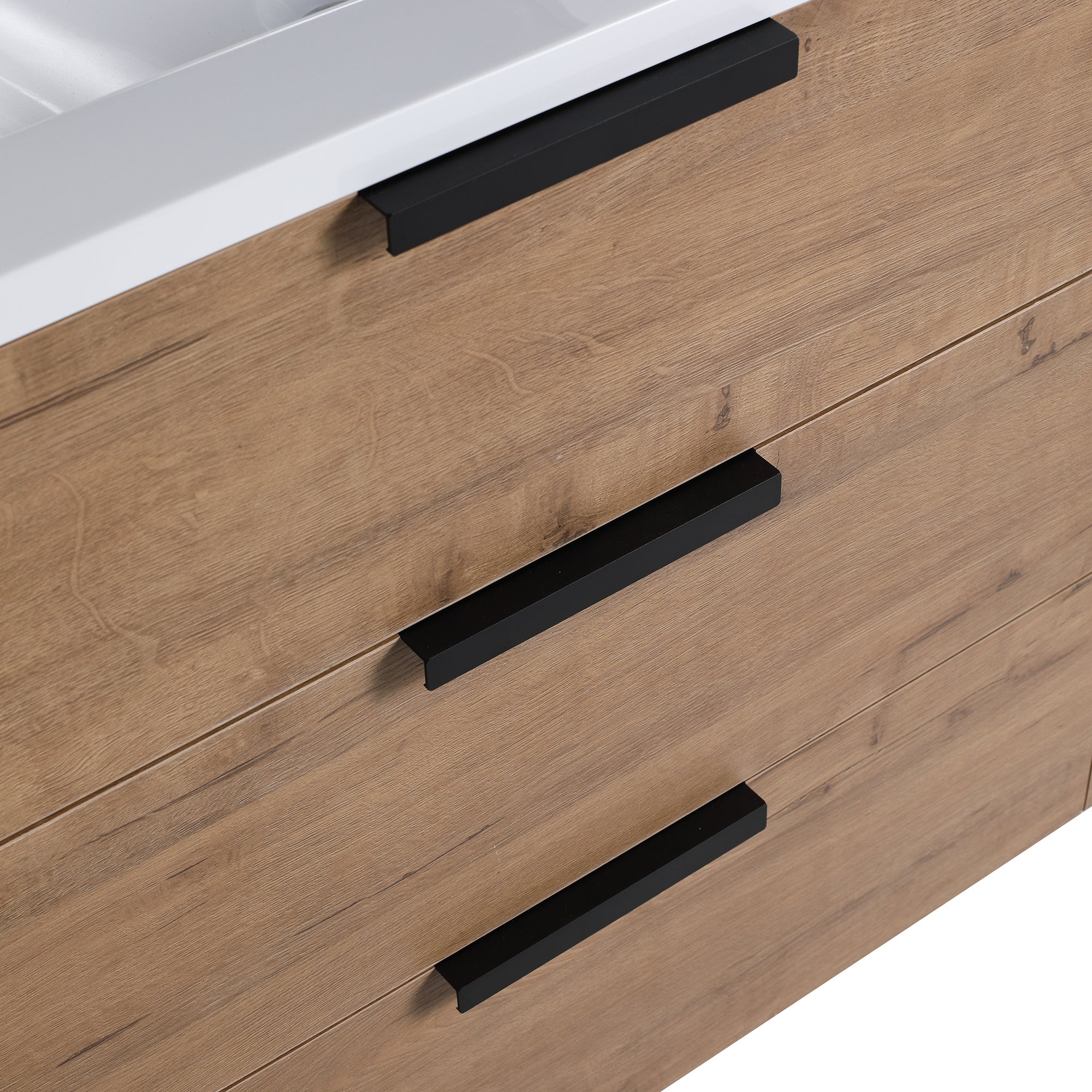 30 Inch Wall Mounted Plywood Bathroom Vanity with Resin Basin and Drawers