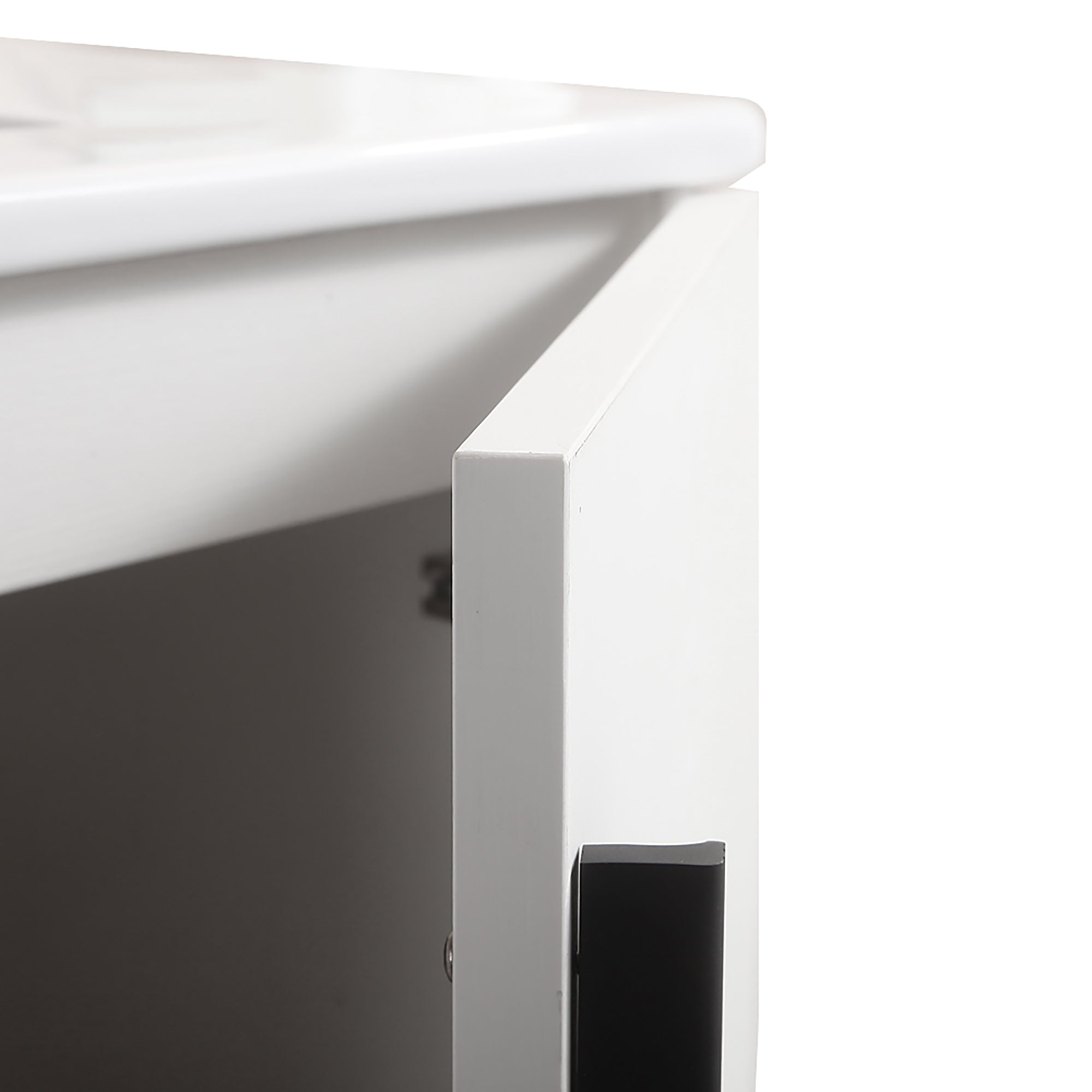 30 Inches Plywood Wall-Mounted Bathroom Vanity Set with Integrated Ceramic Sink