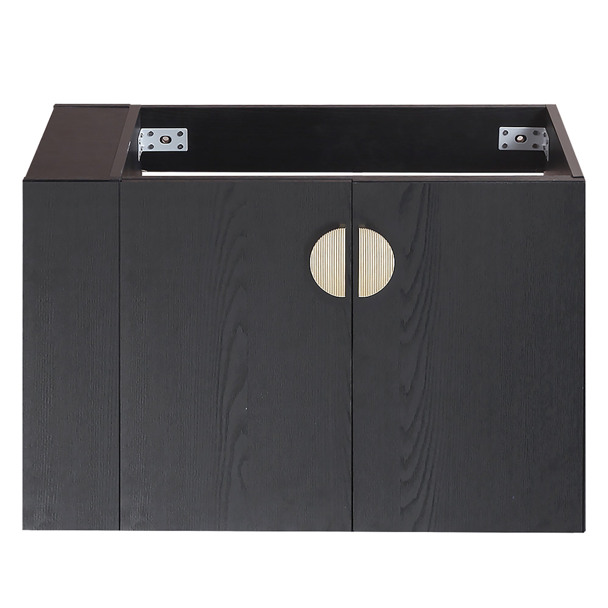 30 Inches Plywood Wall-Mounted Bathroom Vanity Set with Integrated Ceramic Sink
