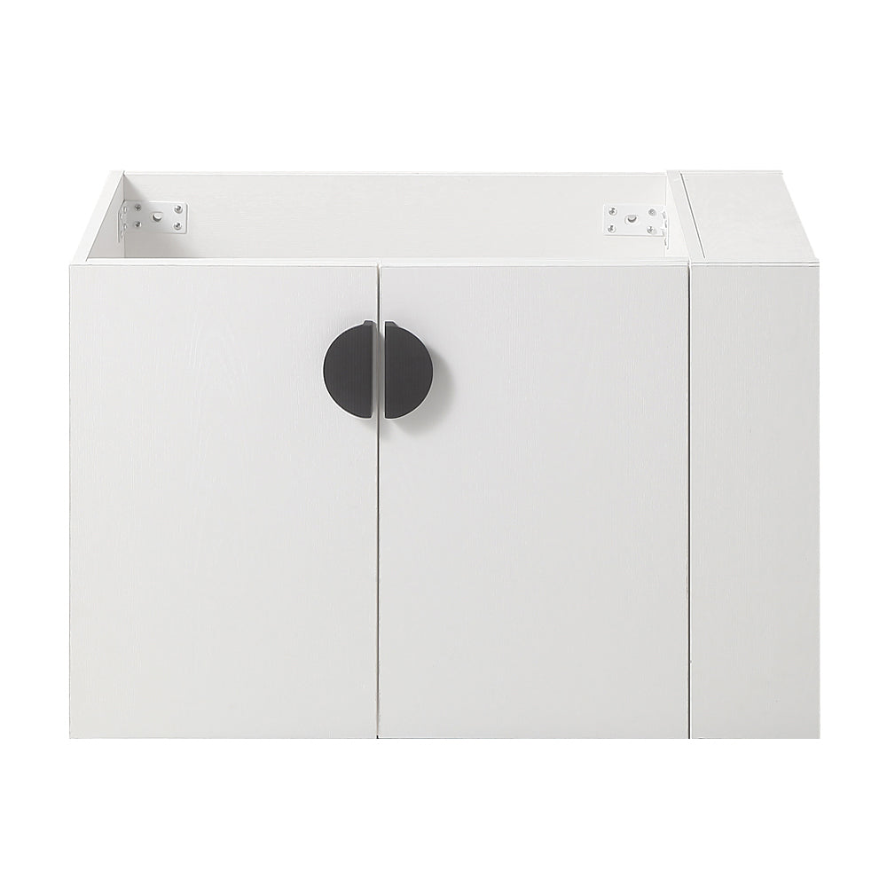 30 Inches Plywood Wall-Mounted Bathroom Vanity Set with Integrated Ceramic Sink