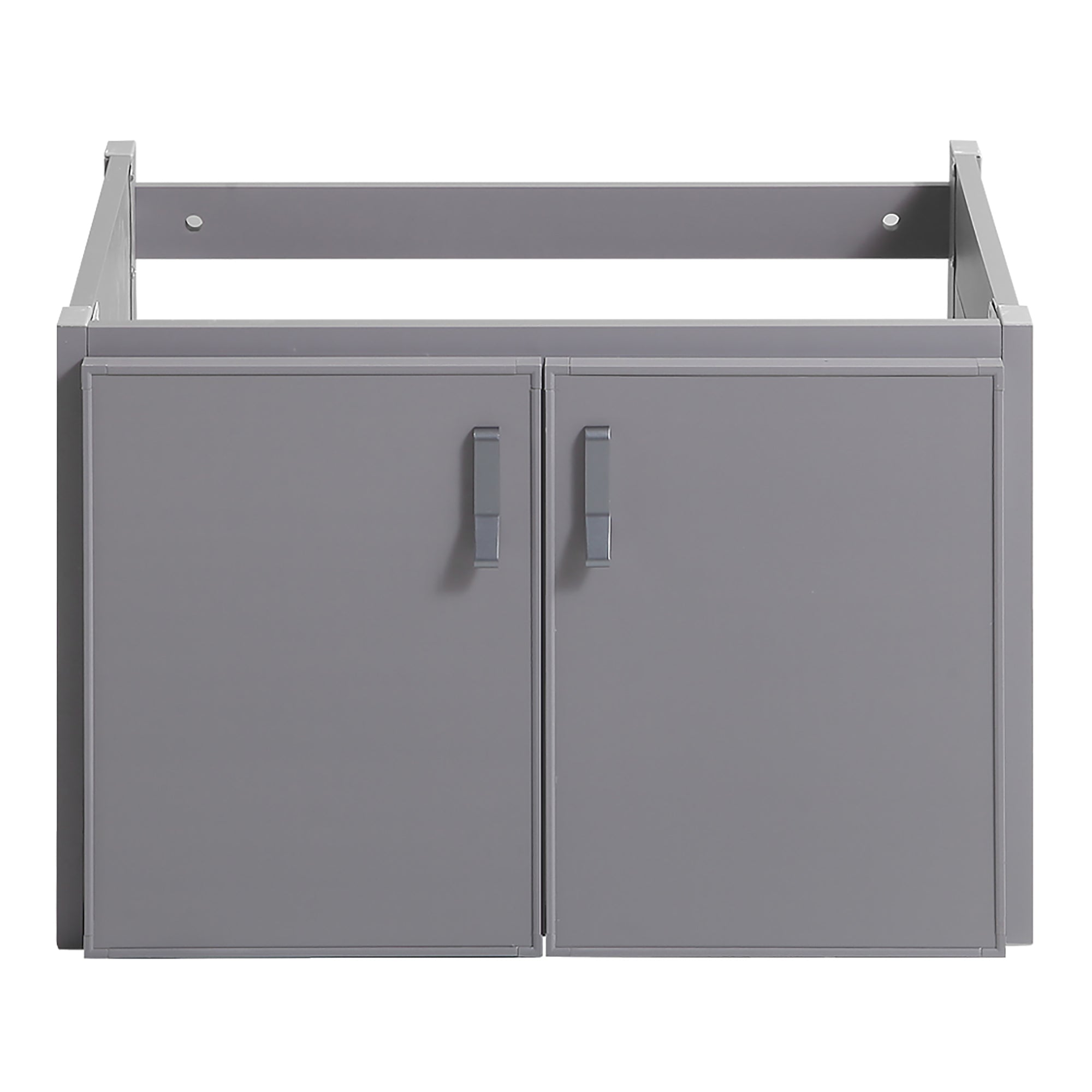 24 Inches Aluminium Wall-Mounted Bathroom Vanity Set with Integrated Ceramic Sink