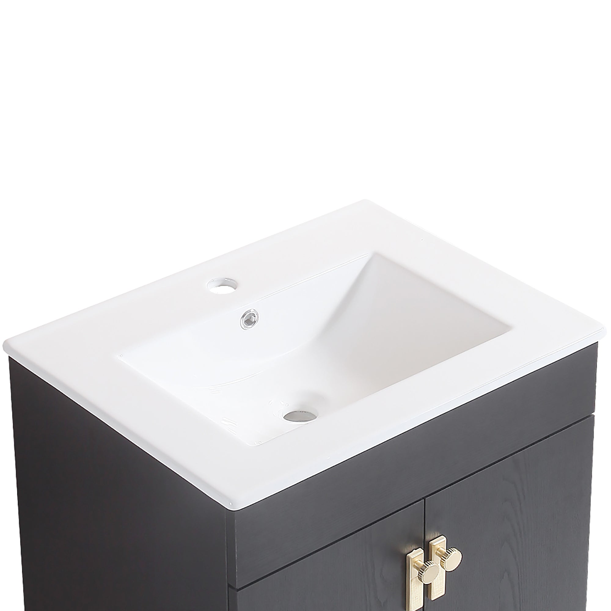 24/30 Inches Plywood Freestanding Bathroom Vanity Set with Integrated Ceramic Sink