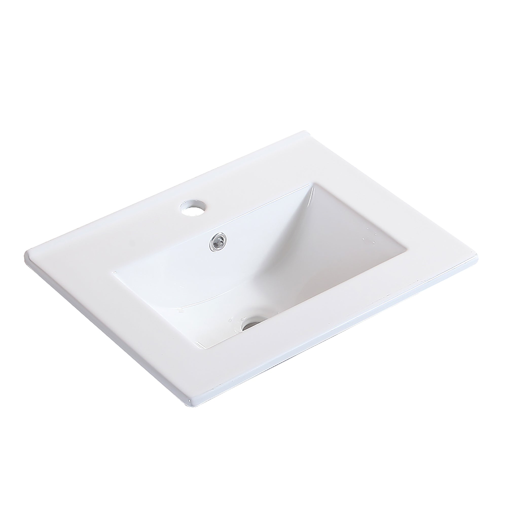 20 Inches Plywood Wall-Mounted Bathroom Vanity Set with Integrated Ceramic Sink