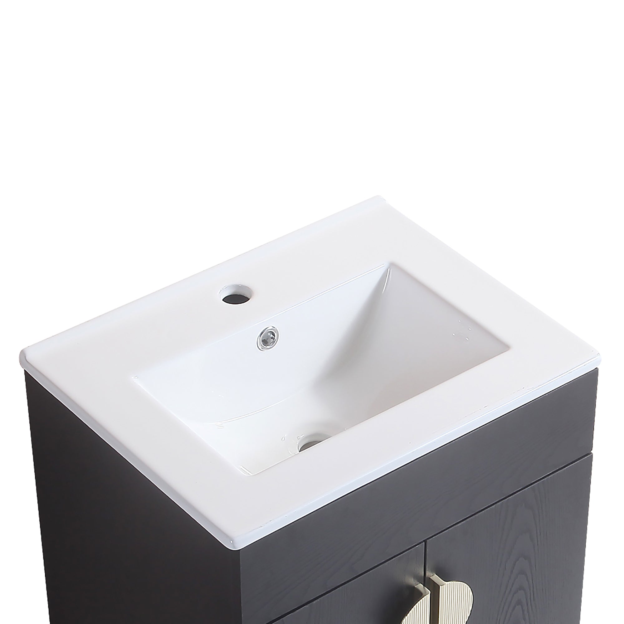 20 Inches Plywood Wall-Mounted Bathroom Vanity Set with Integrated Ceramic Sink