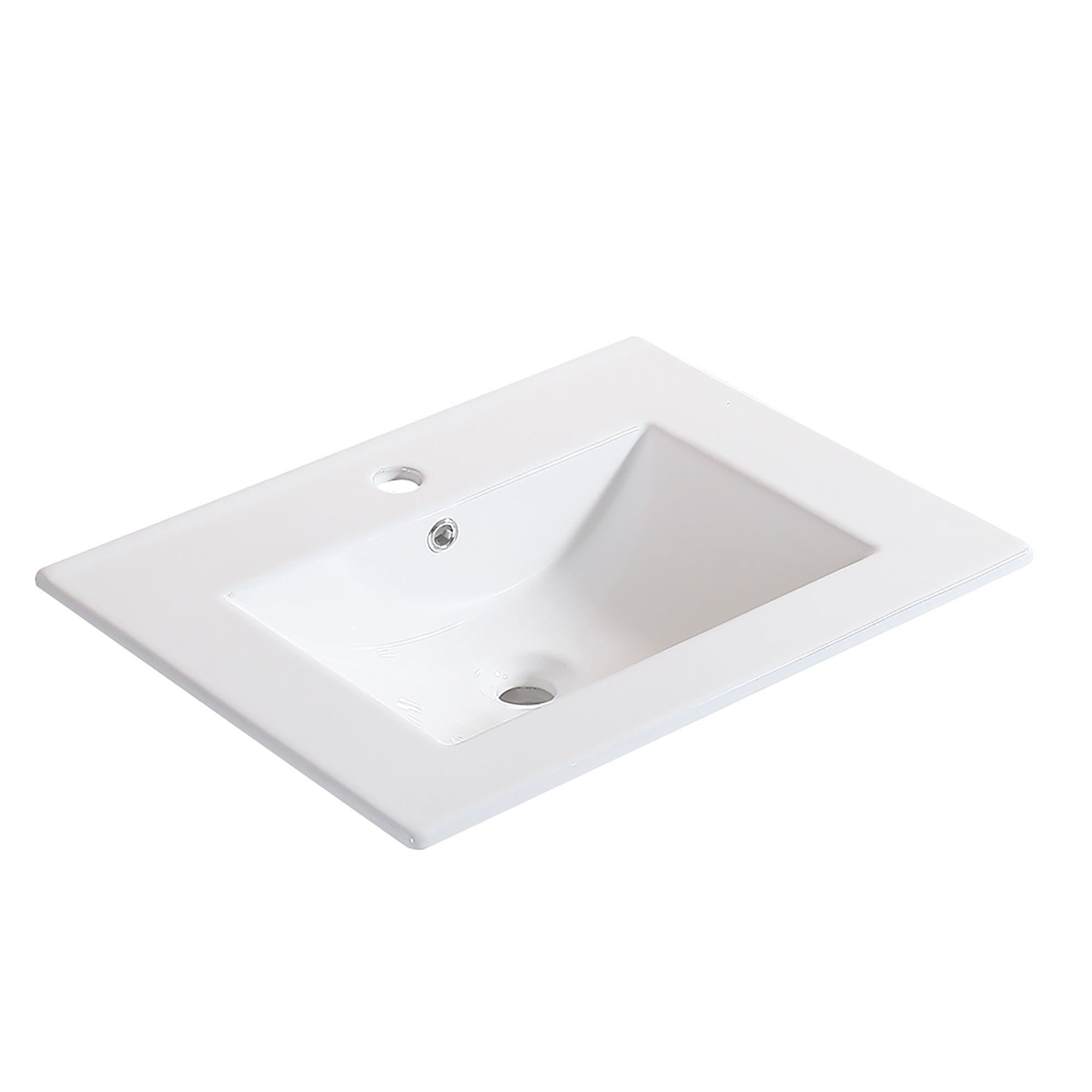 24/30 Inches Plywood Freestanding Bathroom Vanity Set with Integrated Ceramic Sink