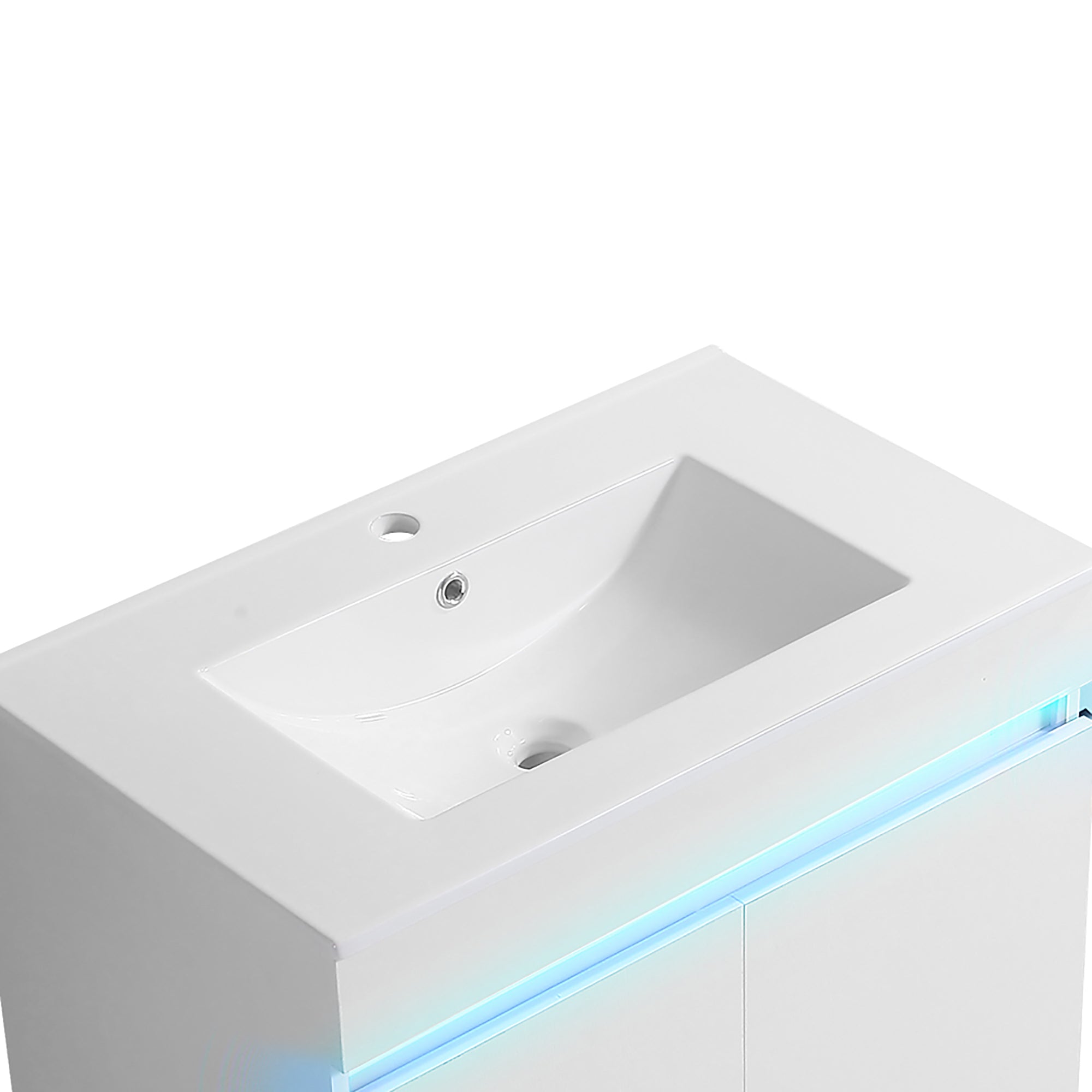24/30 Inches Plywood Freestanding Bathroom Vanity Set with Integrated Ceramic Sink