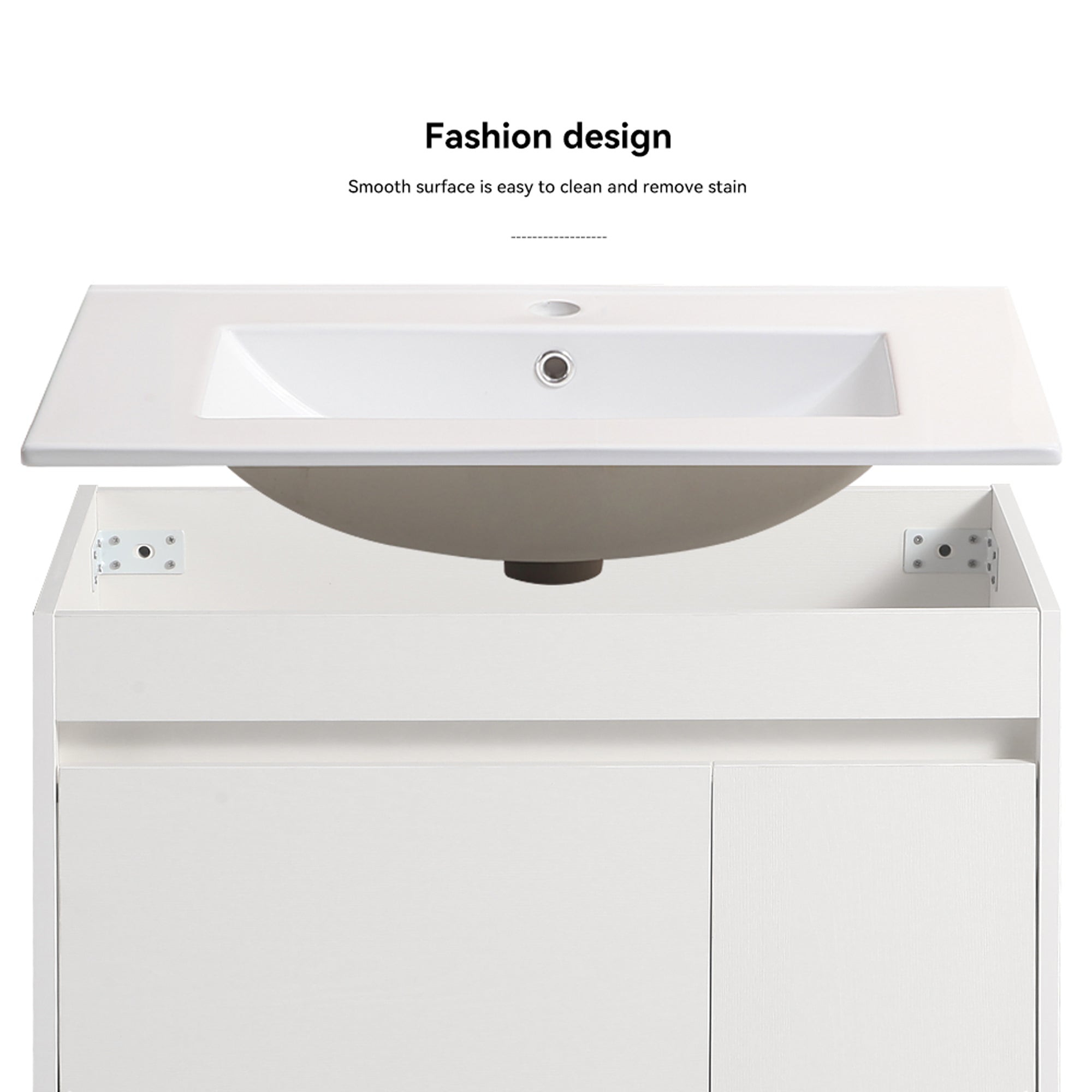 30/48 Inches Plywood Freestanding Bathroom Vanity Set with Integrated Ceramic Sink