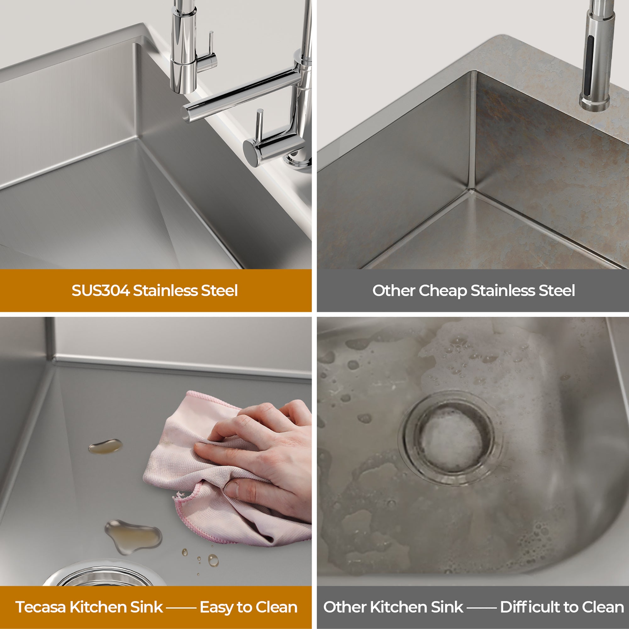 Stainless Steel 33 Inches Single Bowl Drop-in Kitchen Sink with Workstation