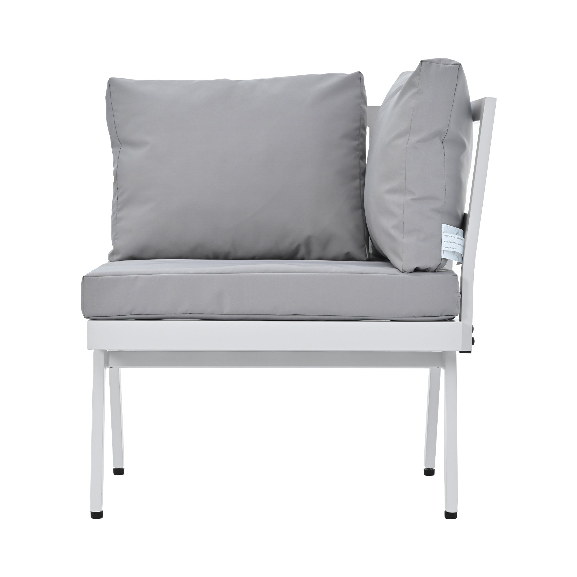 5-piece Outdoor Aluminium Patio Sofa with End Tables and Cushions