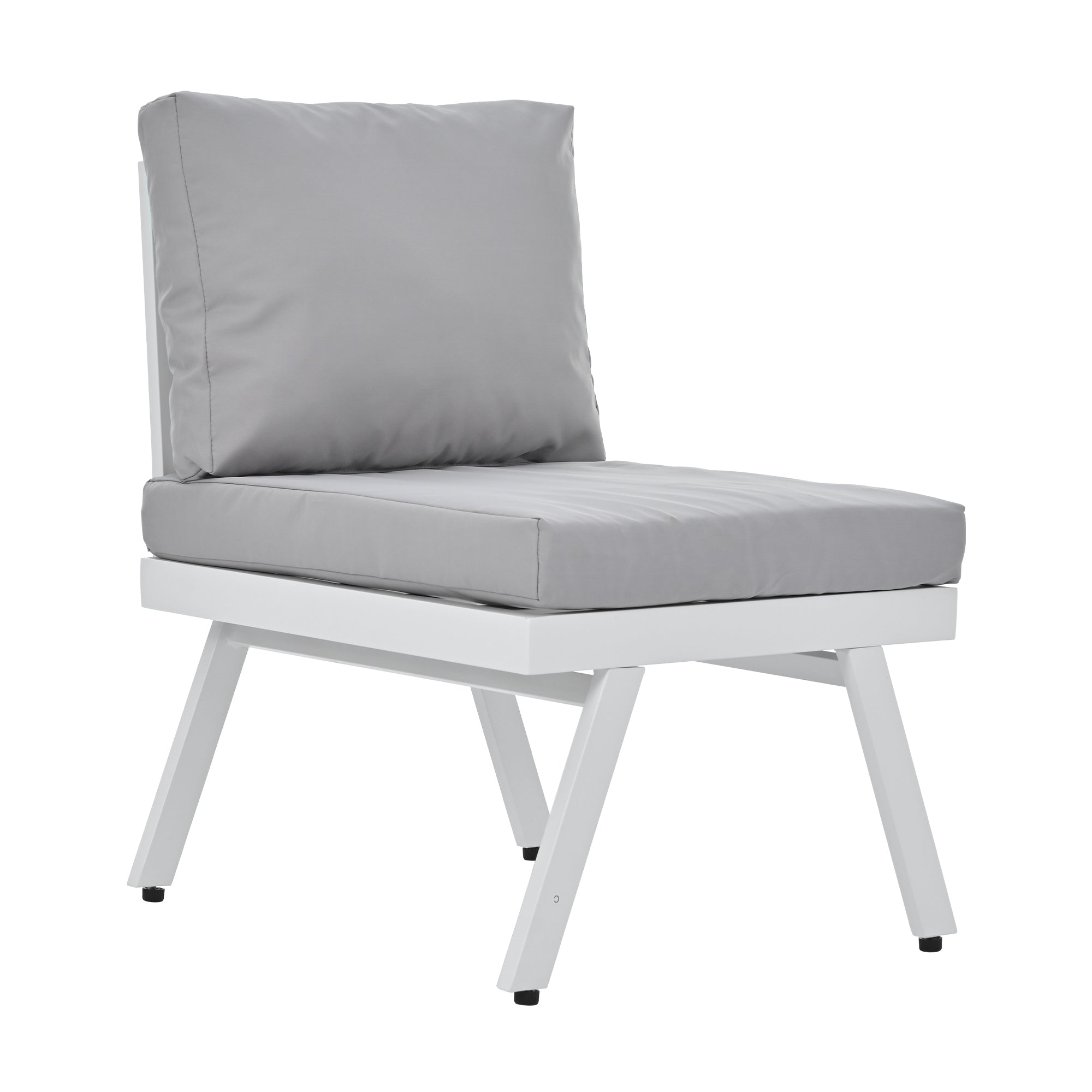 5-piece Outdoor Aluminium Patio Sofa with End Tables and Cushions