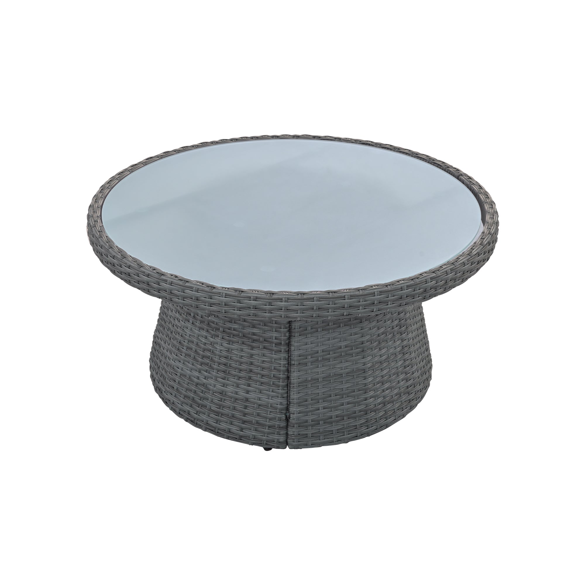 10-piece Outdoor Half Round Rattan Patio Sofa with Thick Cushions and Pillows