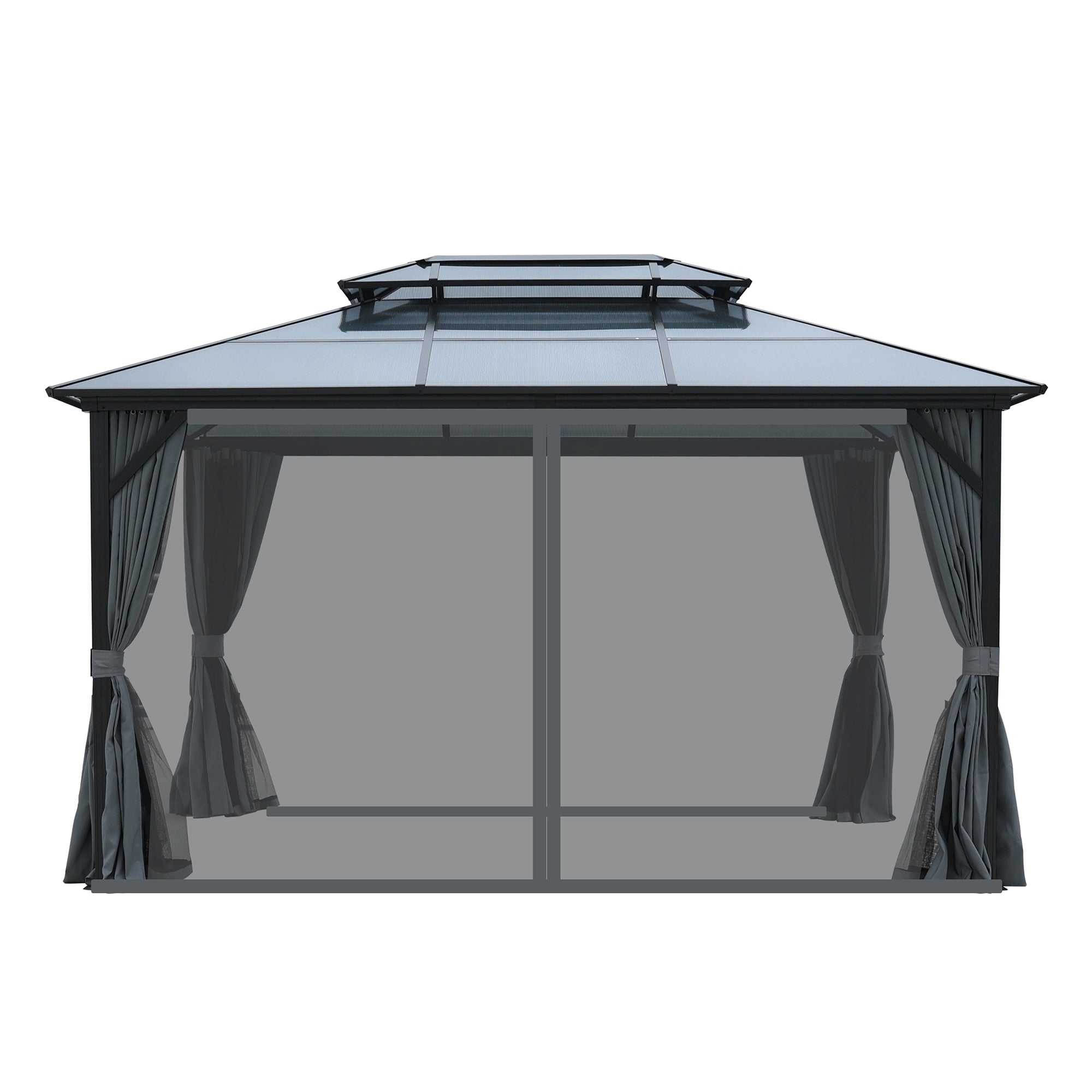 10 ft. x 13 ft. Aluminum Alloy Outdoor Patio Gazebo with Netting and Curtains