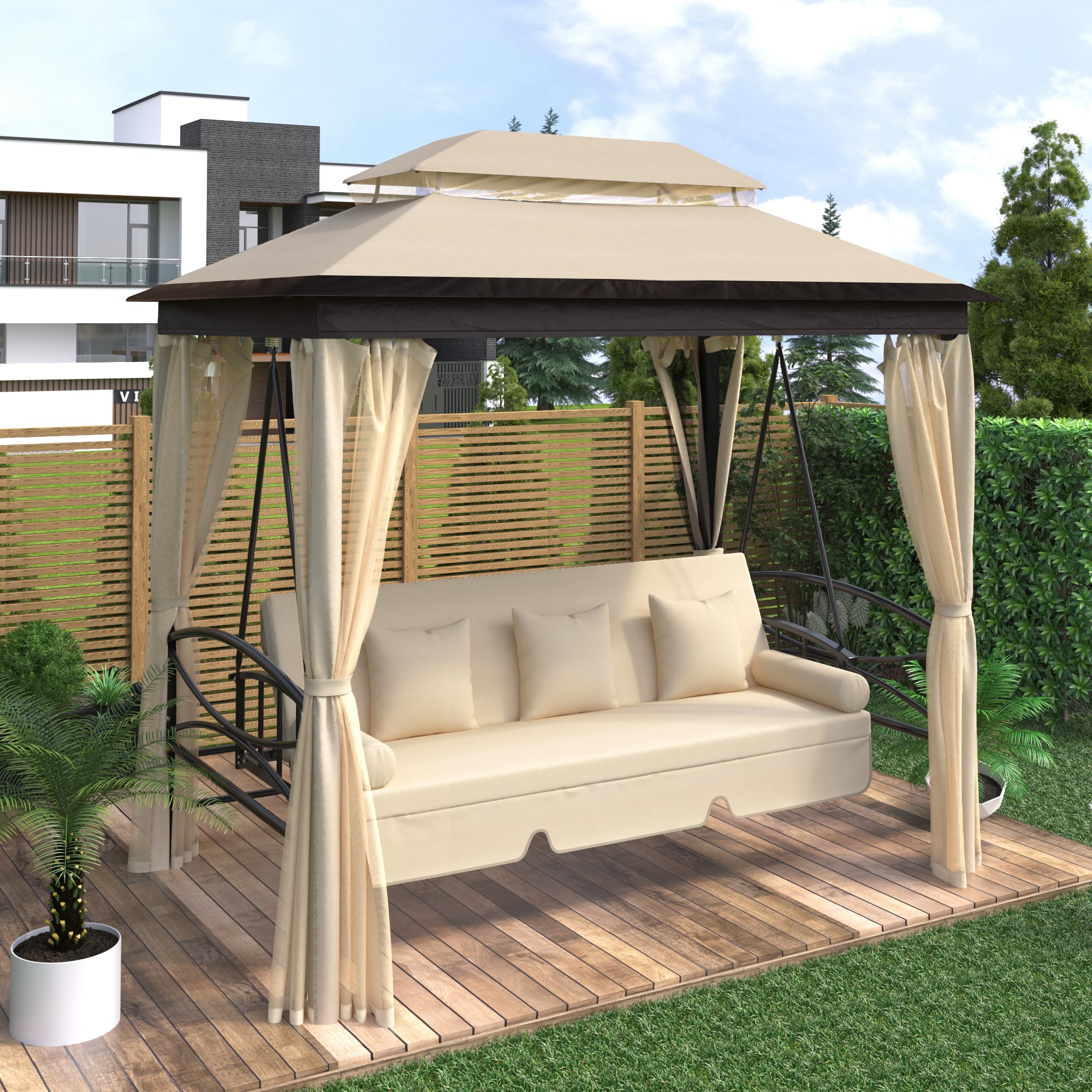 5-Piece Steel Patio Dining Set with Four Chairs and One Table