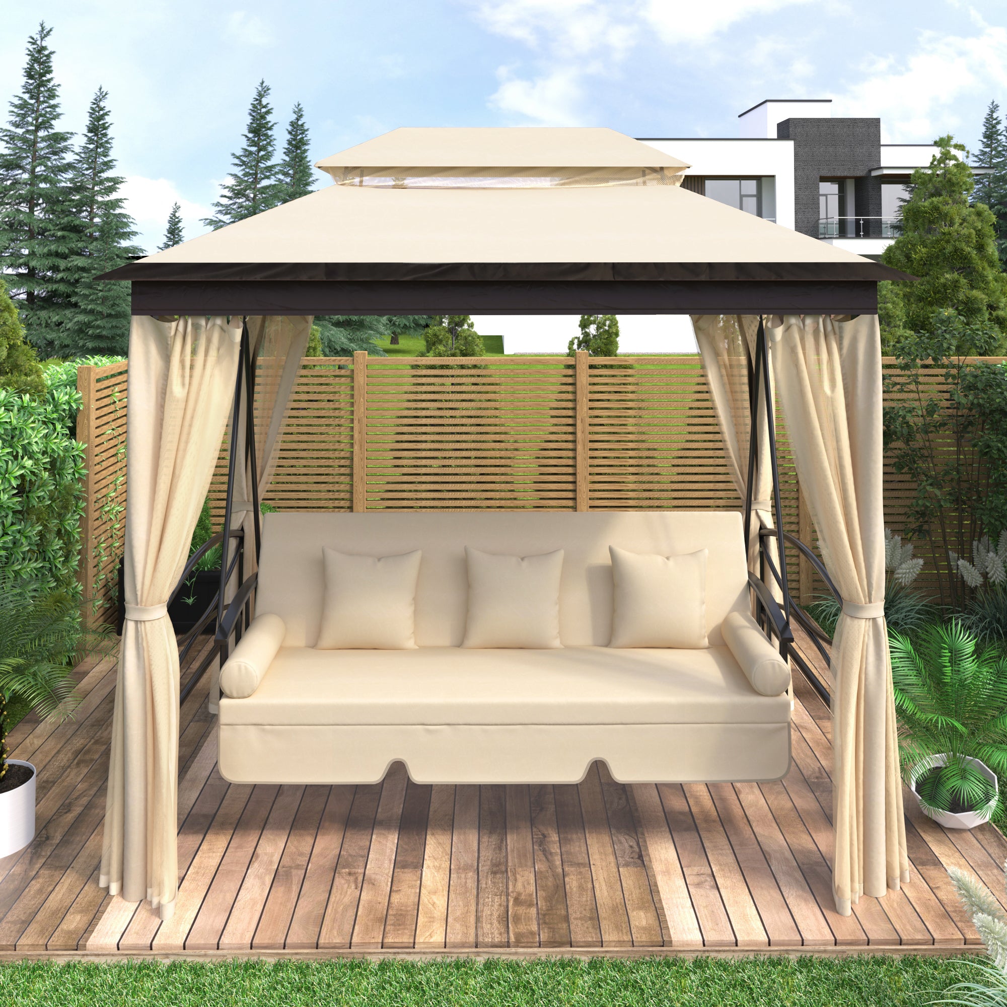 5-Piece Steel Patio Dining Set with Four Chairs and One Table