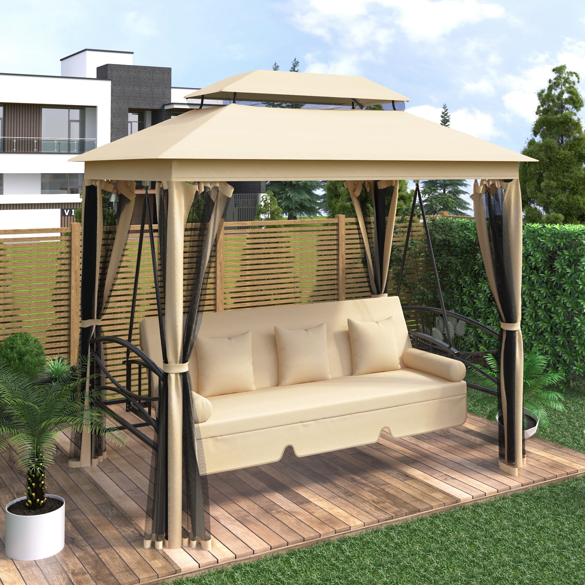 5-Piece Steel Patio Dining Set with Four Chairs and One Table