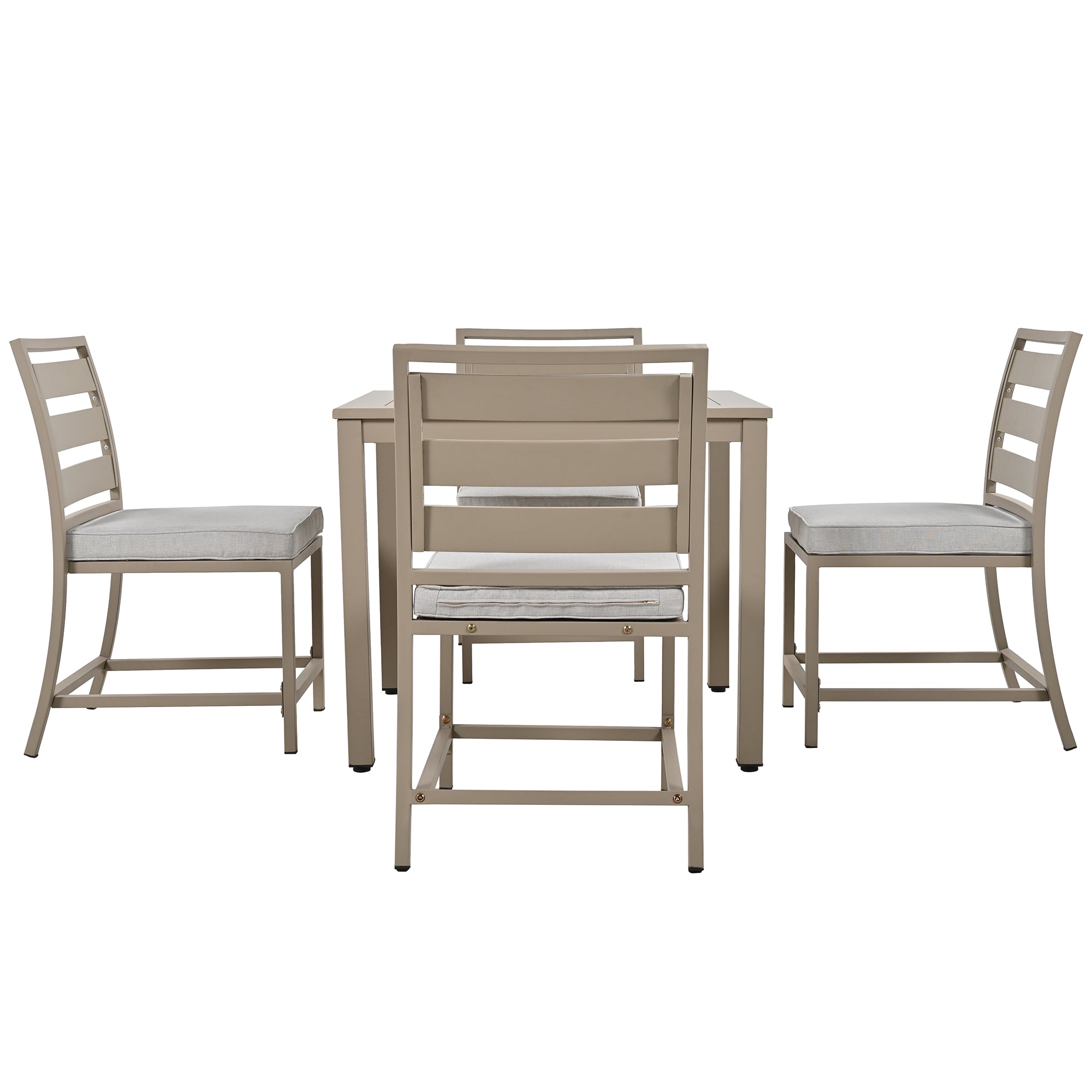 5-Piece Outdoor Steel Patio Dining Set with table and four chairs