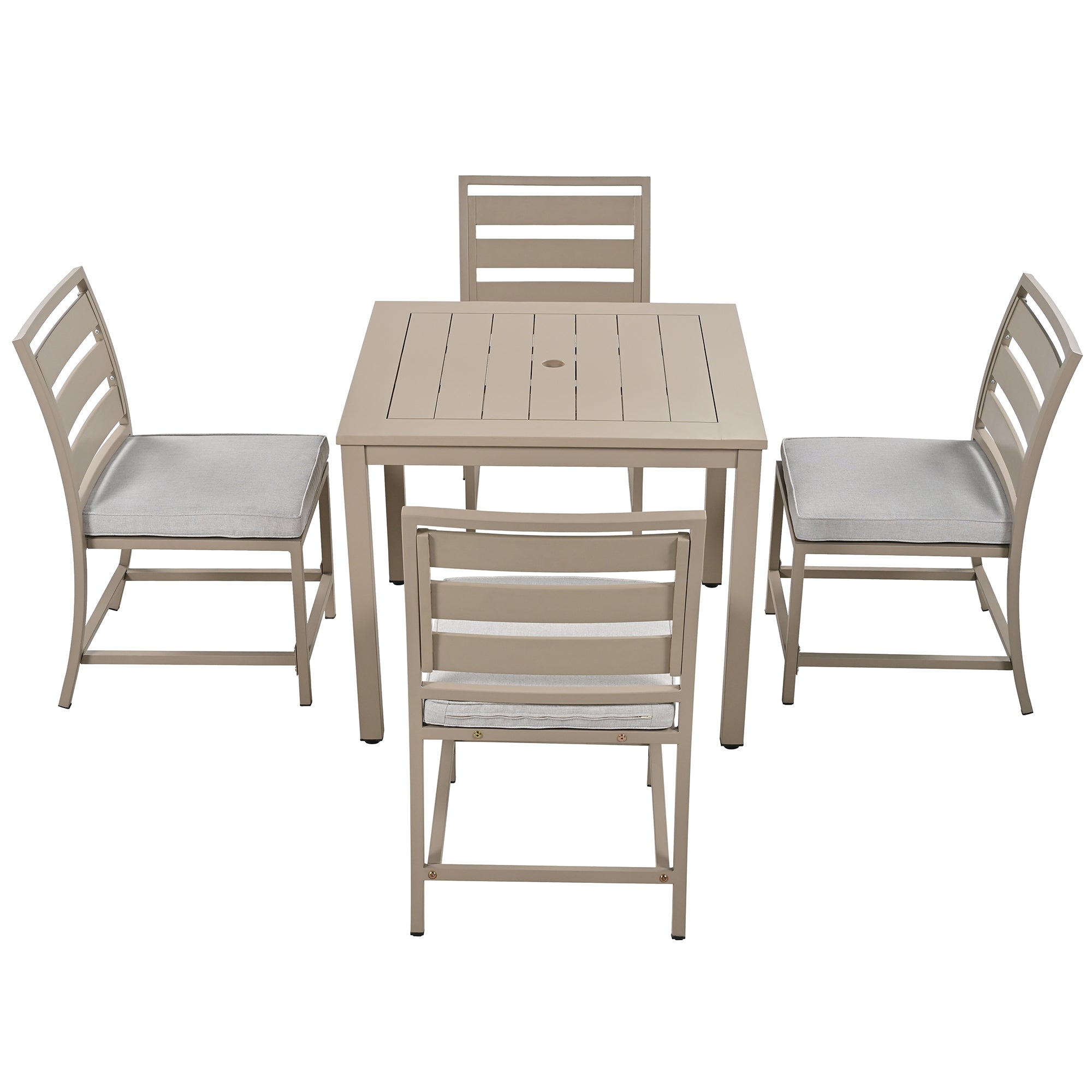5-Piece Outdoor Steel Patio Dining Set with table and four chairs