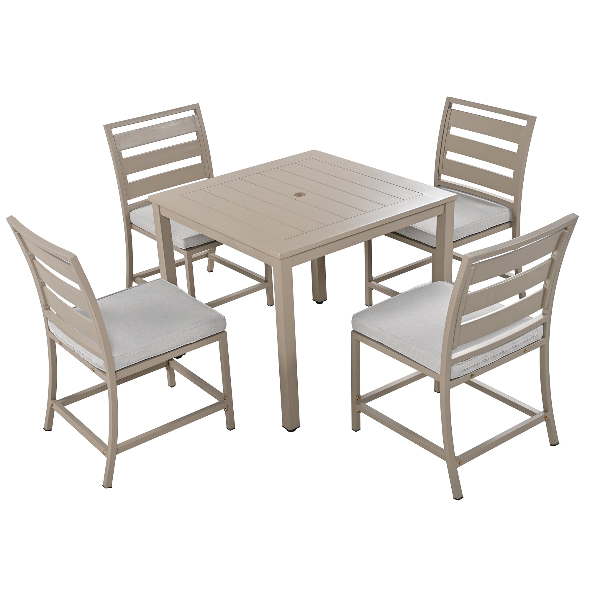 5-Piece Outdoor Steel Patio Dining Set with table and four chairs