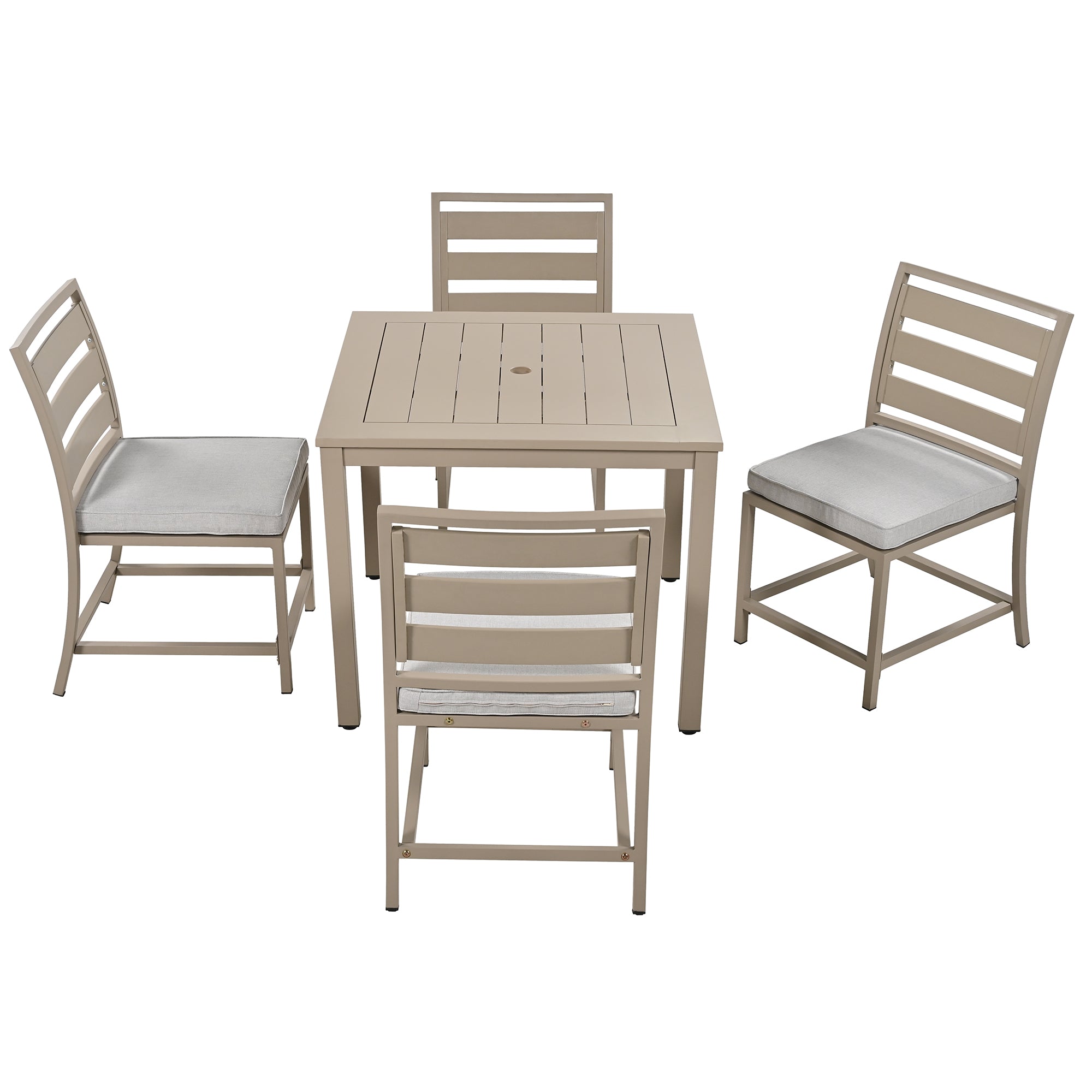 5-Piece Outdoor Steel Patio Dining Set with table and four chairs