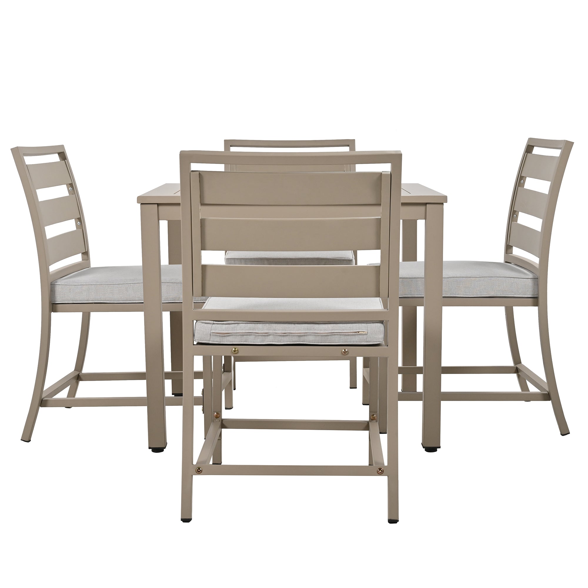 5-Piece Outdoor Steel Patio Dining Set with table and four chairs