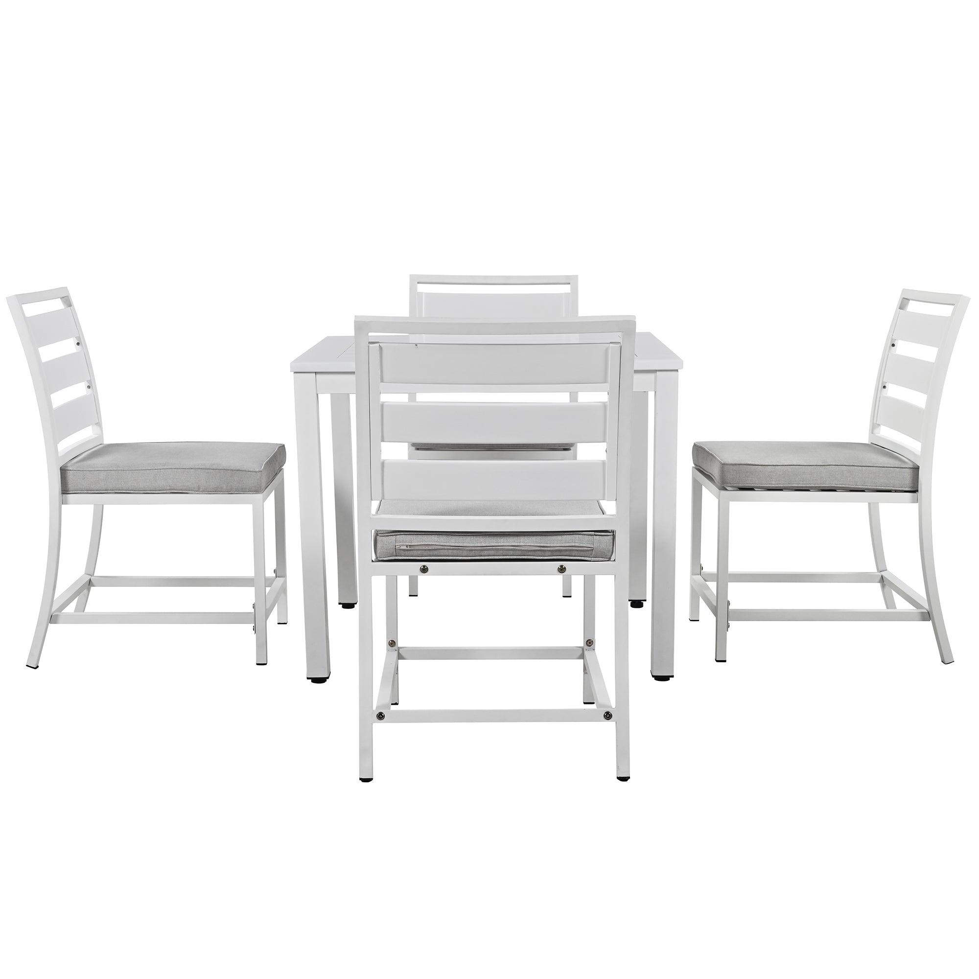 5-Piece Outdoor Steel Patio Dining Set with table and four chairs