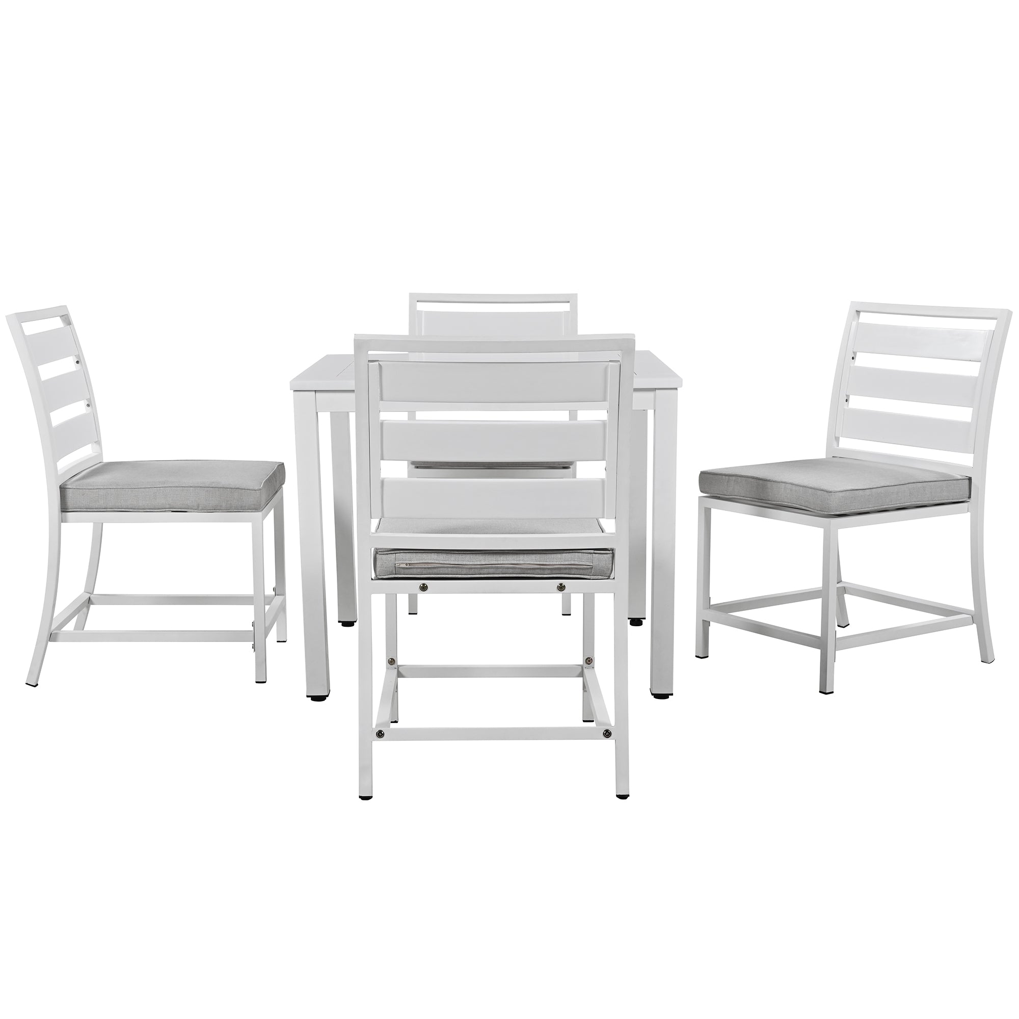 5-Piece Outdoor Steel Patio Dining Set with table and four chairs