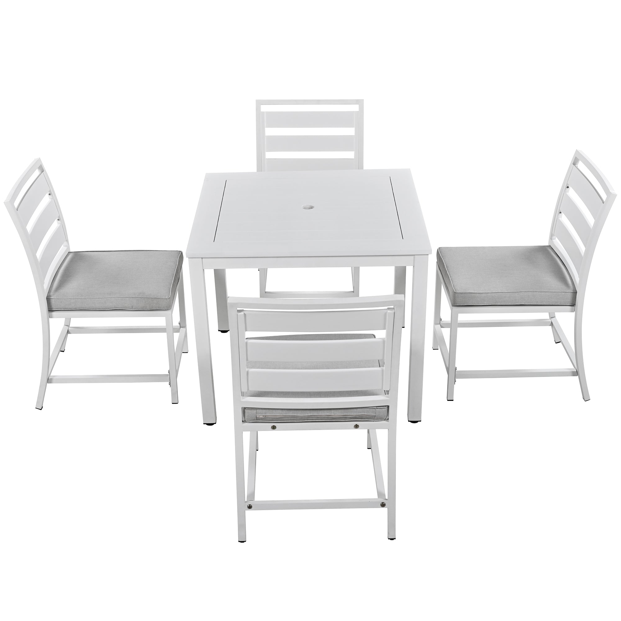 5-Piece Outdoor Steel Patio Dining Set with table and four chairs