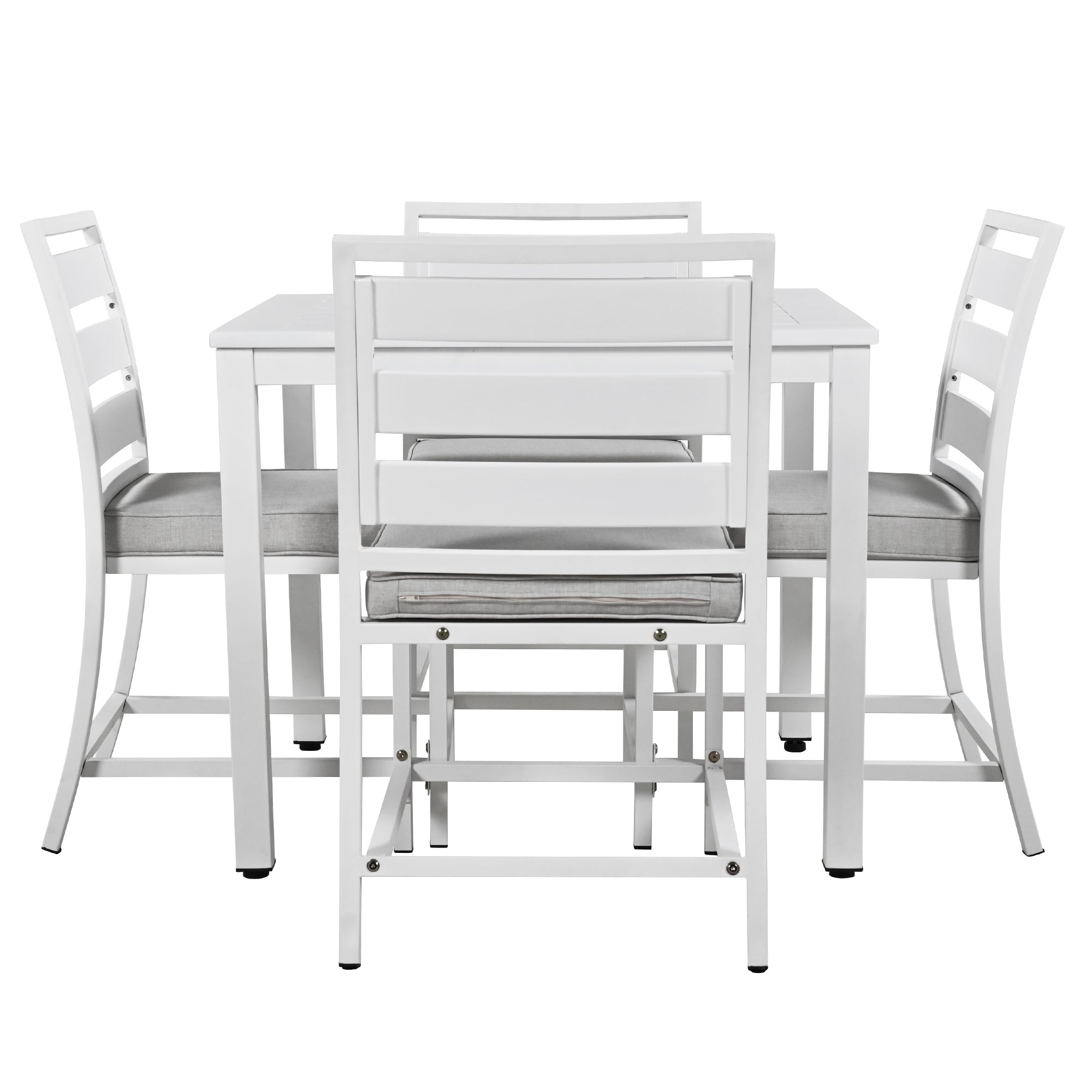 5-Piece Outdoor Steel Patio Dining Set with table and four chairs