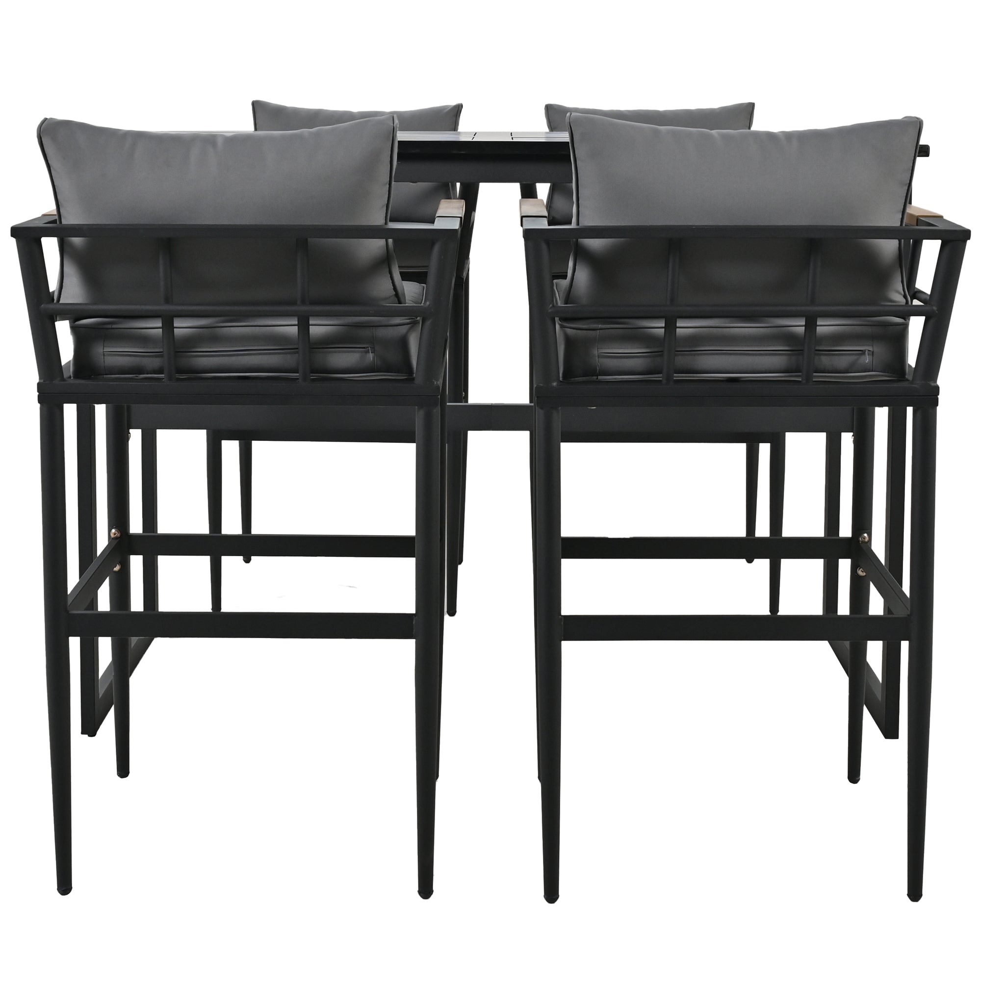 5-Piece Steel Patio Dining Set with Four Chairs and One Table
