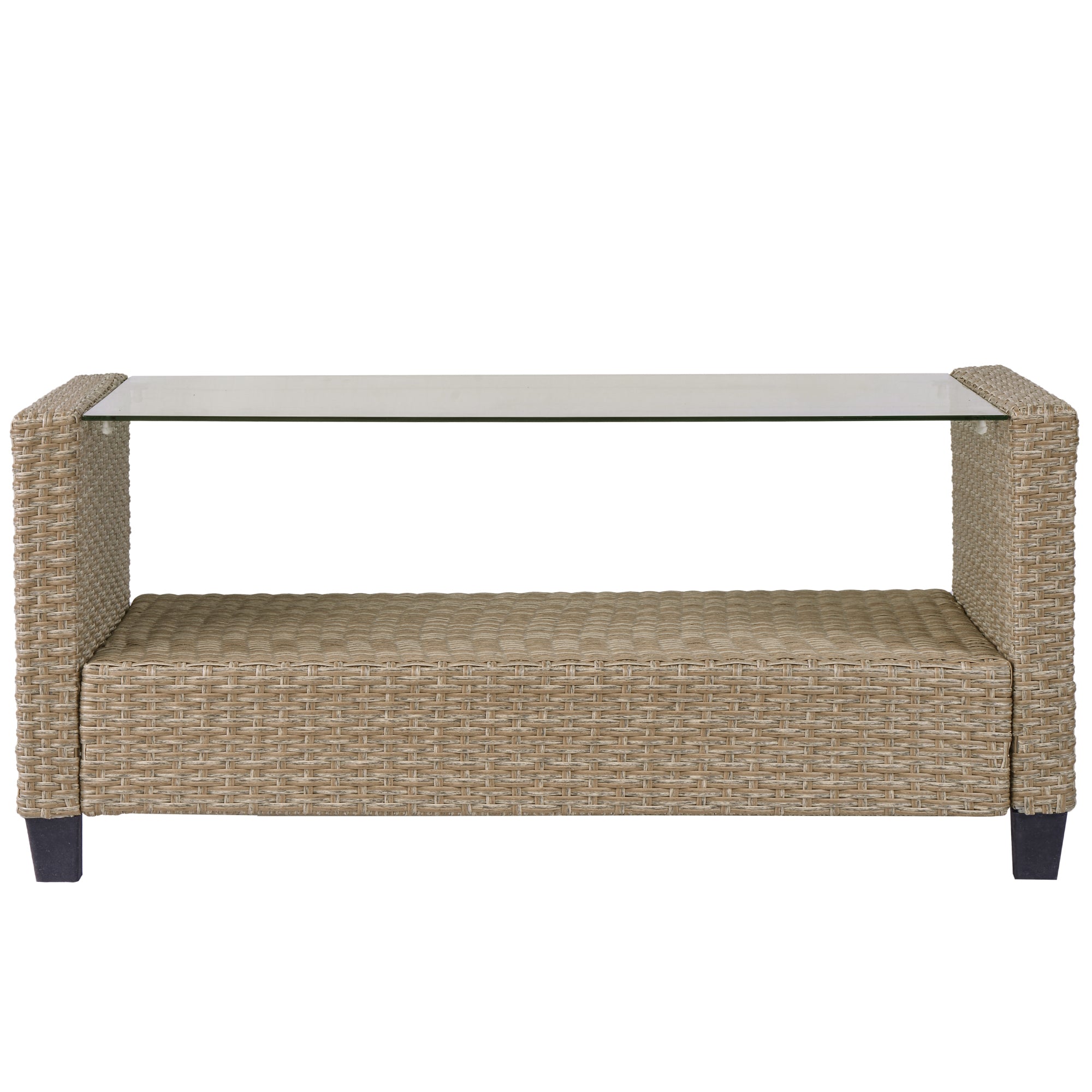 4-Piece Outdoor Rattan Reversible Patio Sectional Sofa with Seat Cushions