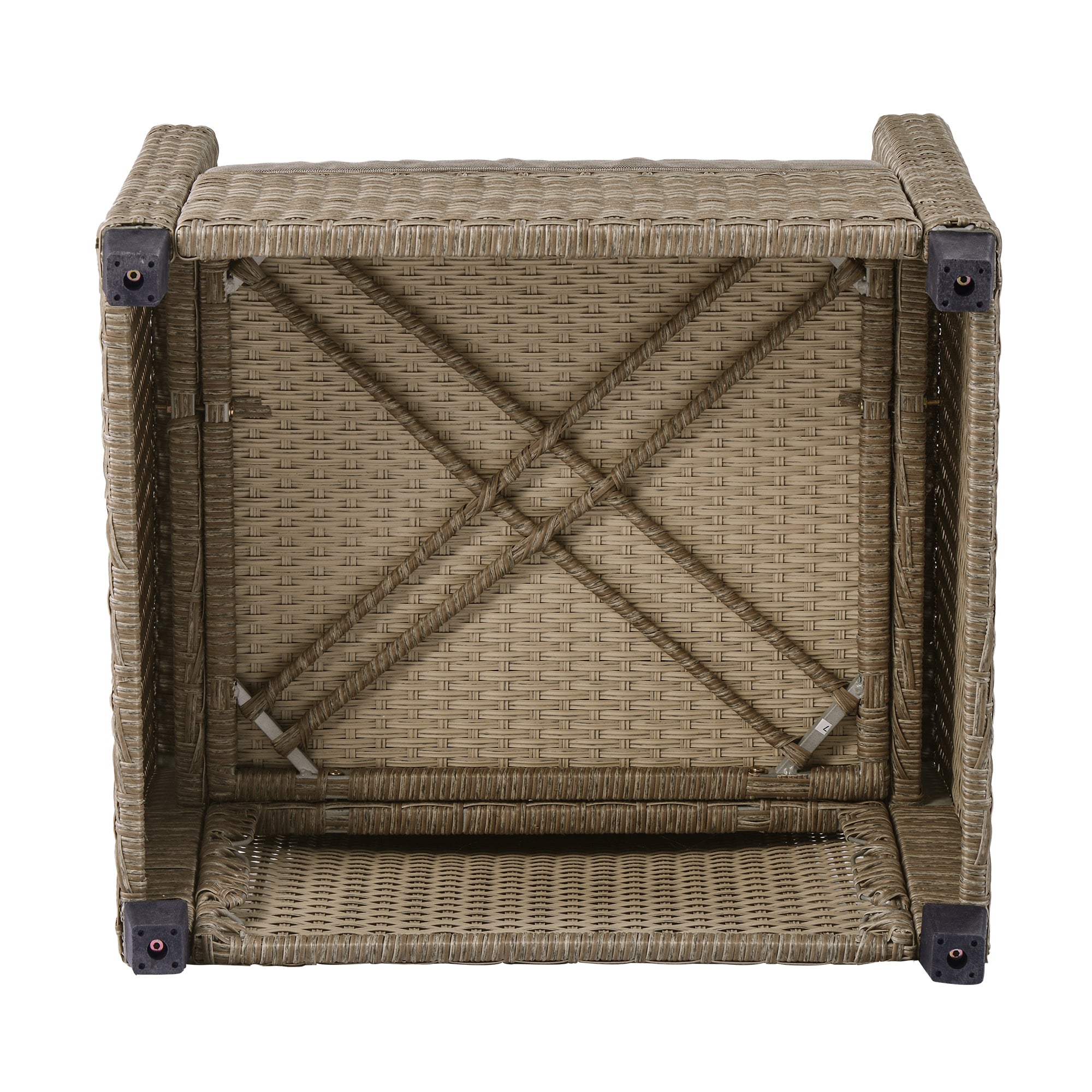 4-Piece Outdoor Rattan Reversible Patio Sectional Sofa with Seat Cushions