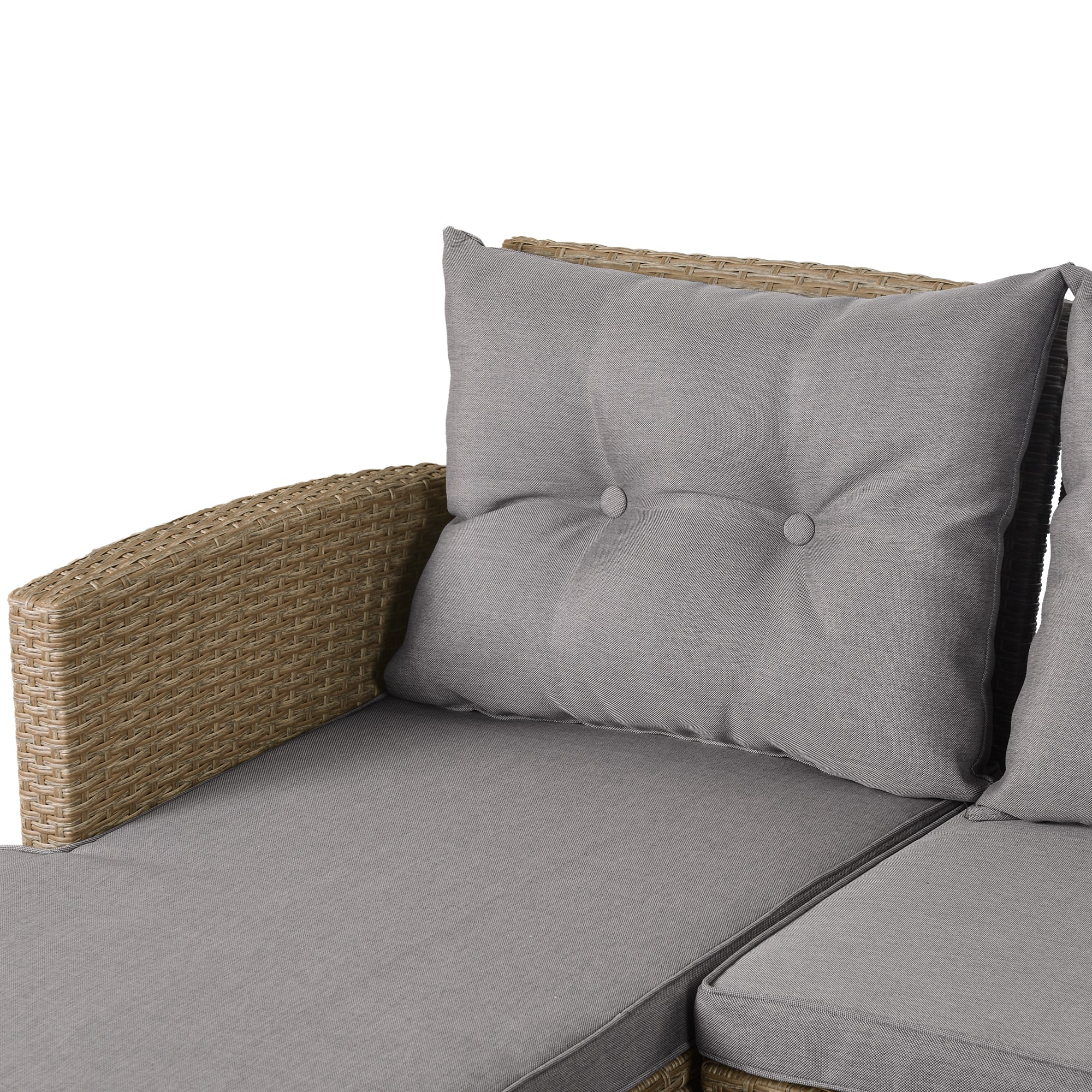 4-Piece Outdoor Rattan Reversible Patio Sectional Sofa with Seat Cushions