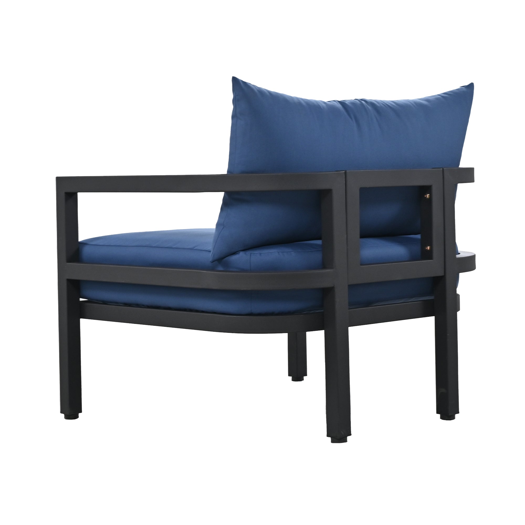 4-Piece Outdoor  Steel Patio Sectional with Table and Cushions