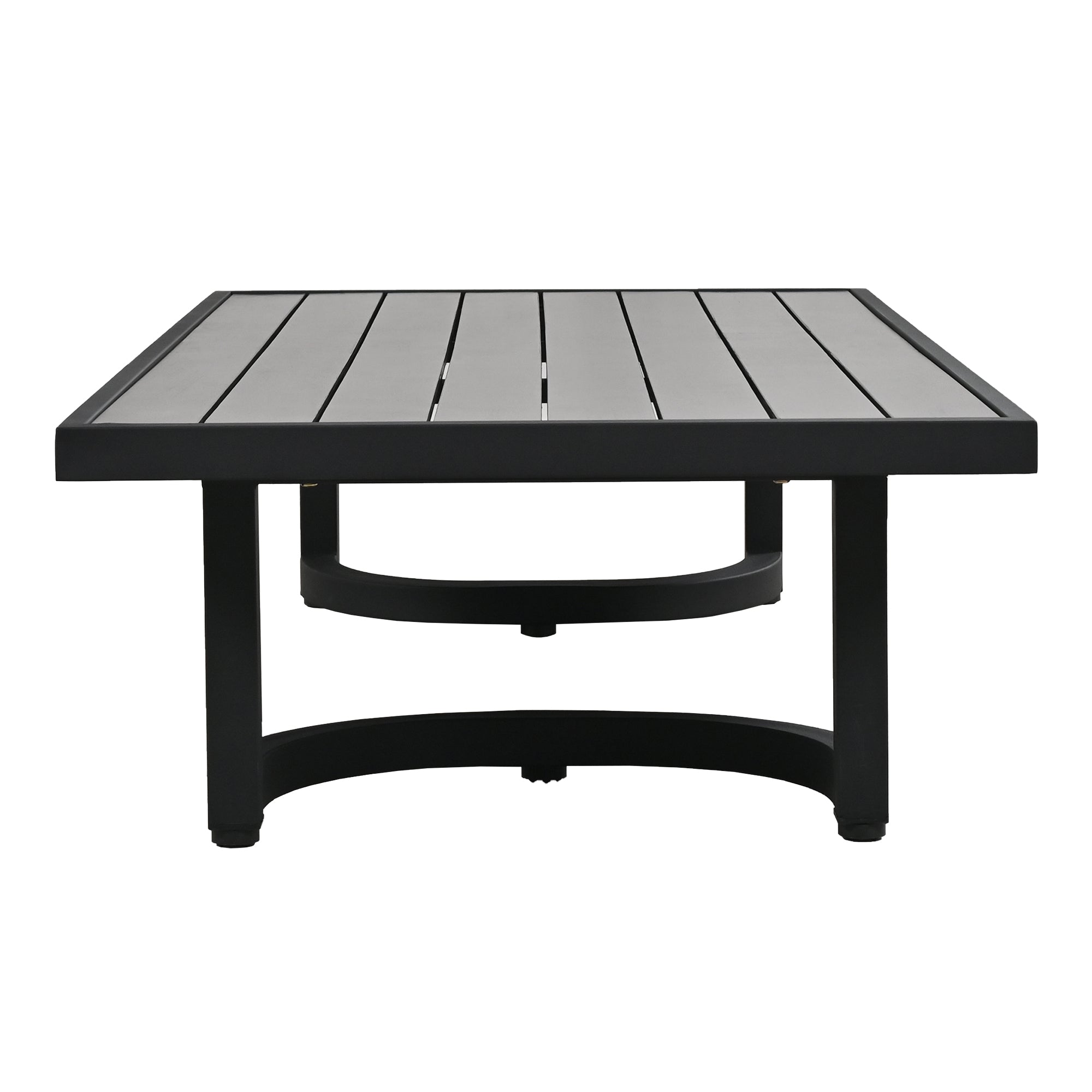 4-Piece Outdoor  Steel Patio Sectional with Table and Cushions