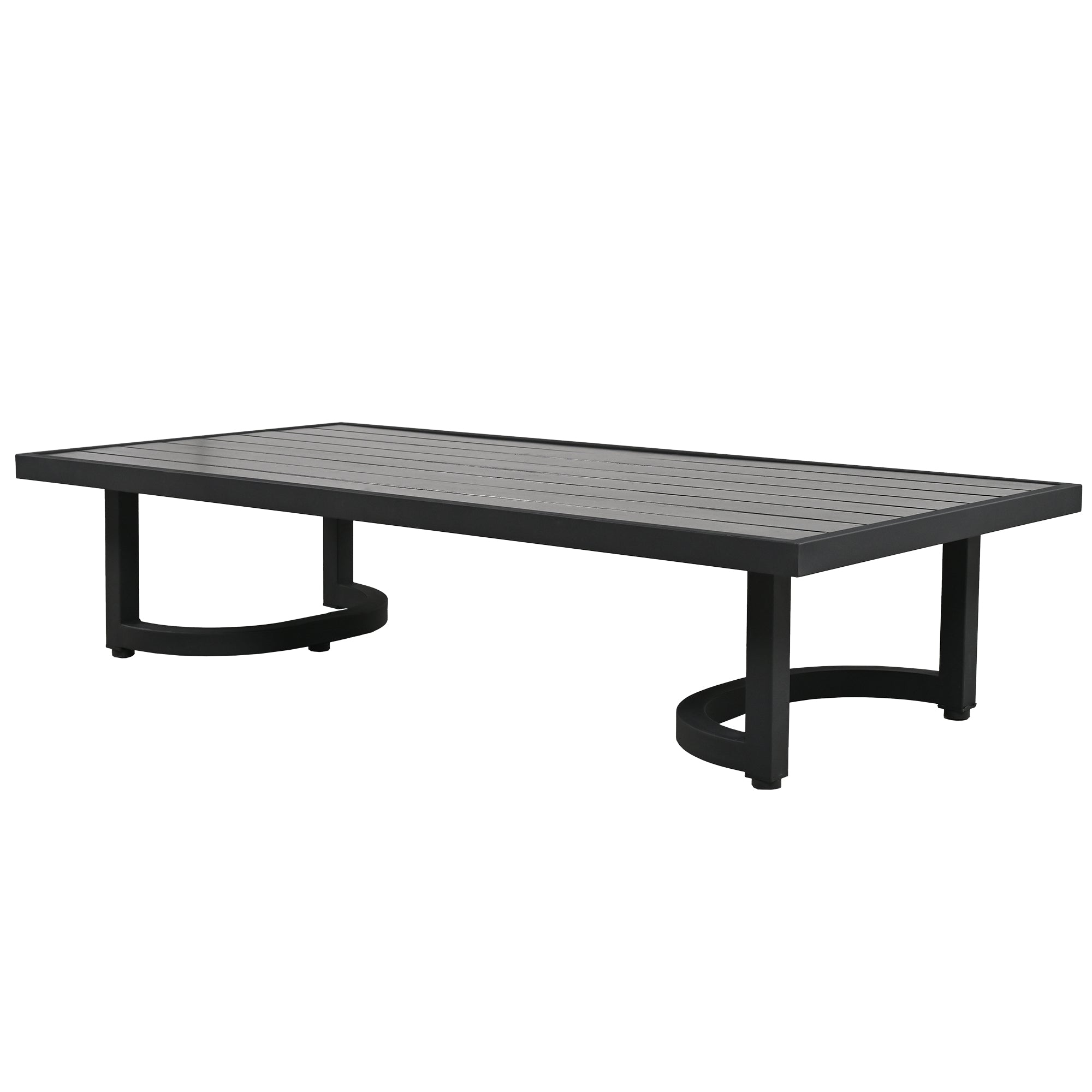 4-Piece Outdoor  Steel Patio Sectional with Table and Cushions
