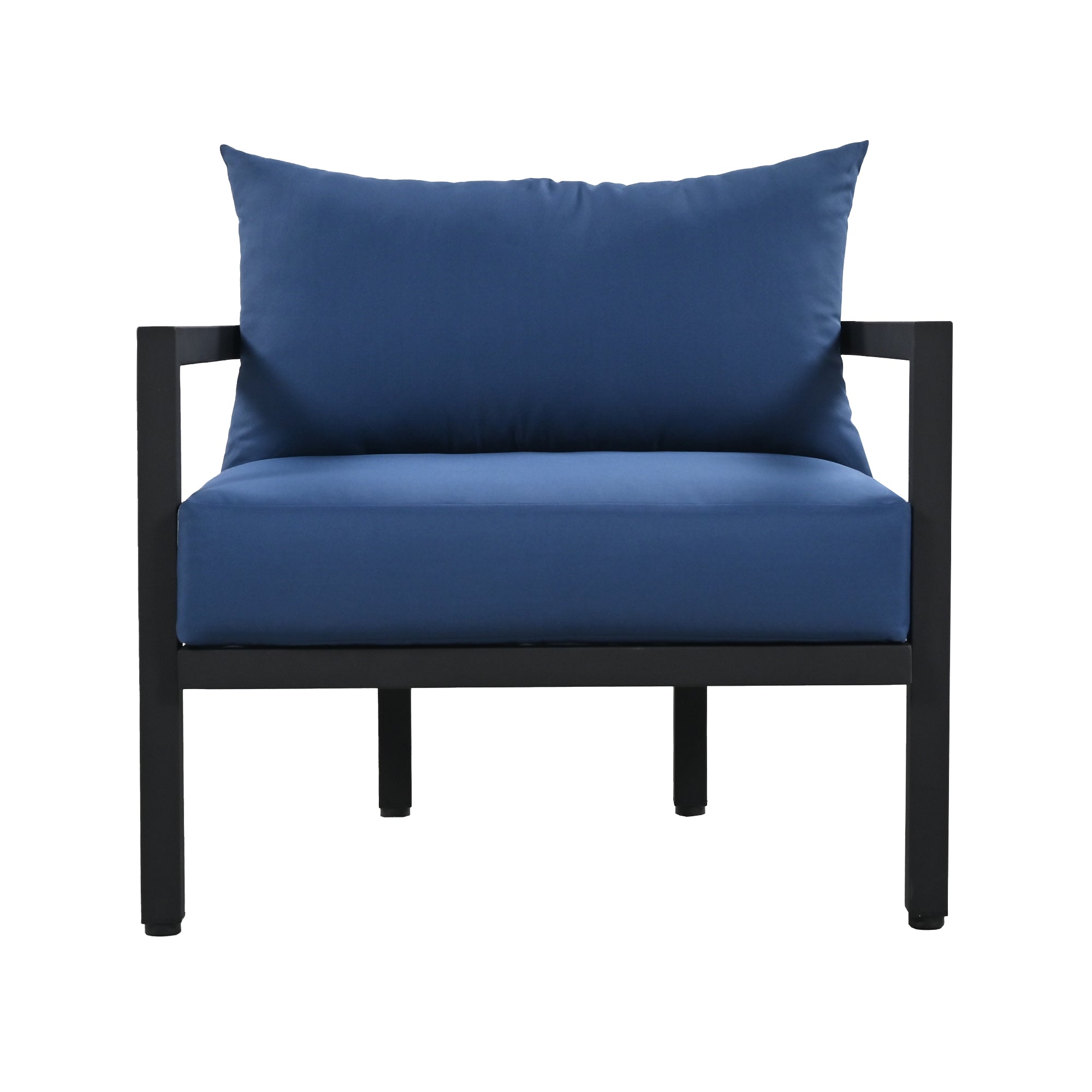 4-Piece Outdoor  Steel Patio Sectional with Table and Cushions