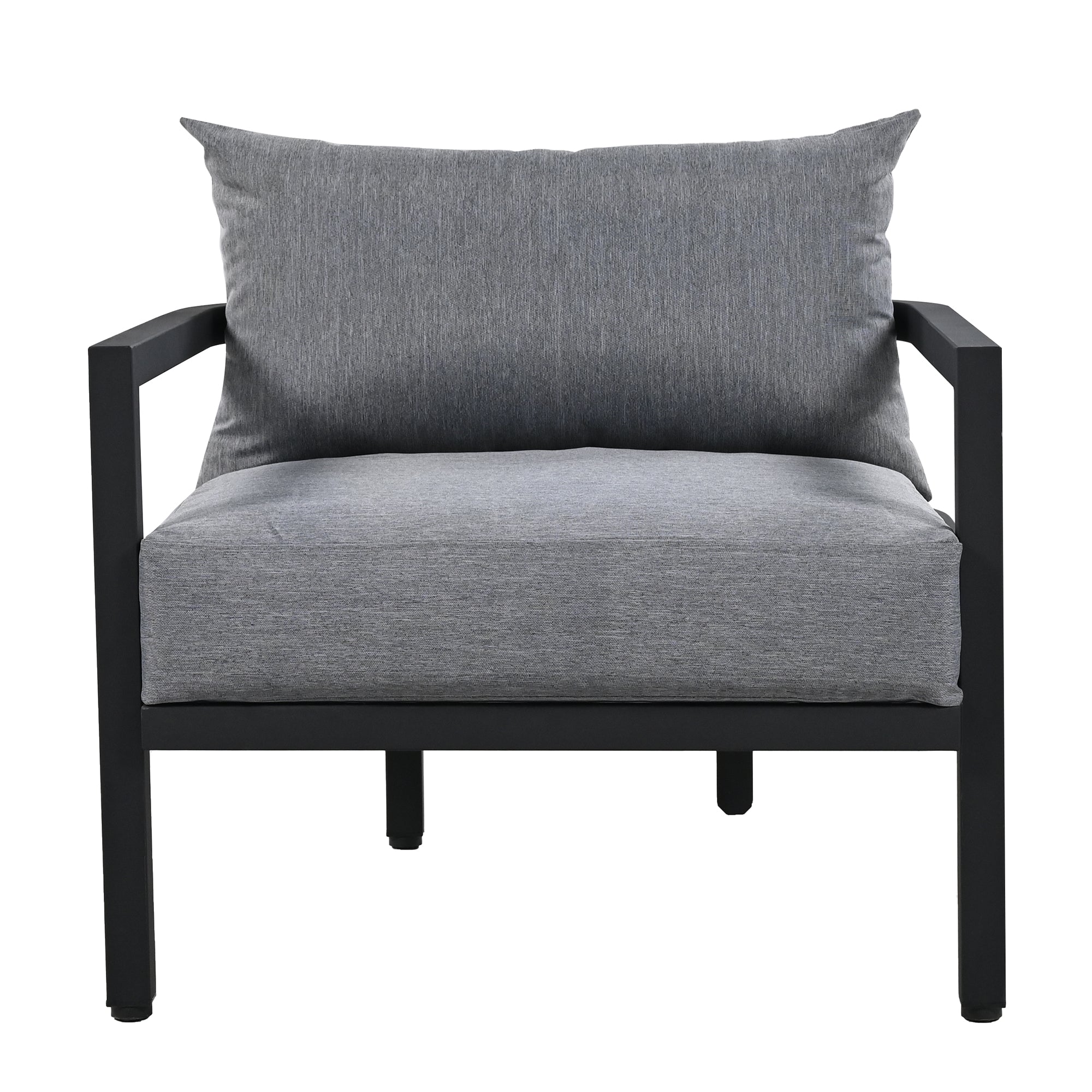 4-Piece Outdoor  Steel Patio Sectional with Table and Cushions