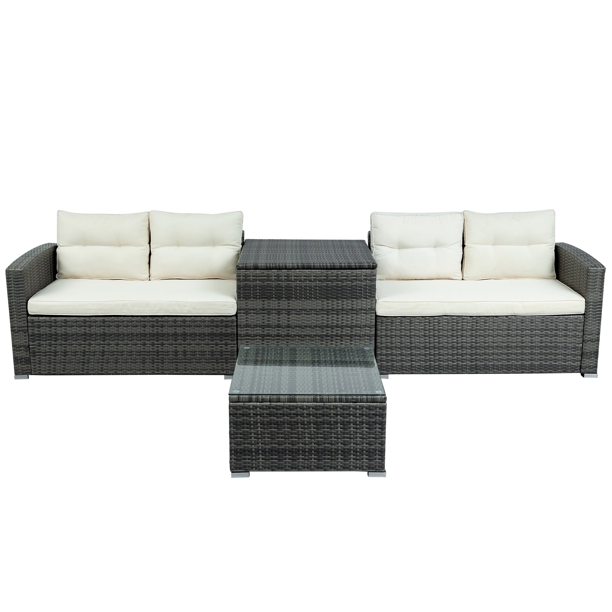 5-Piece Steel Patio Dining Set with Four Chairs and One Table