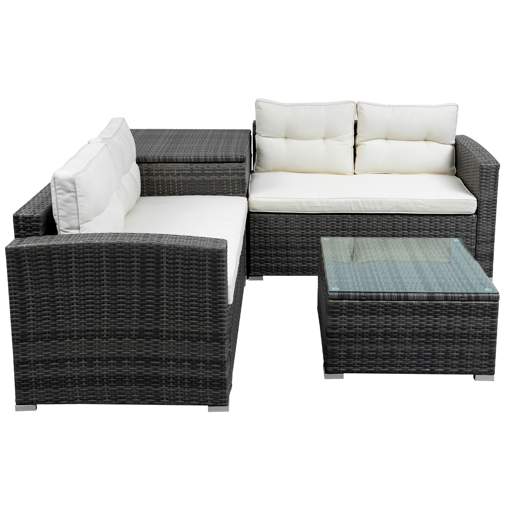 5-Piece Steel Patio Dining Set with Four Chairs and One Table