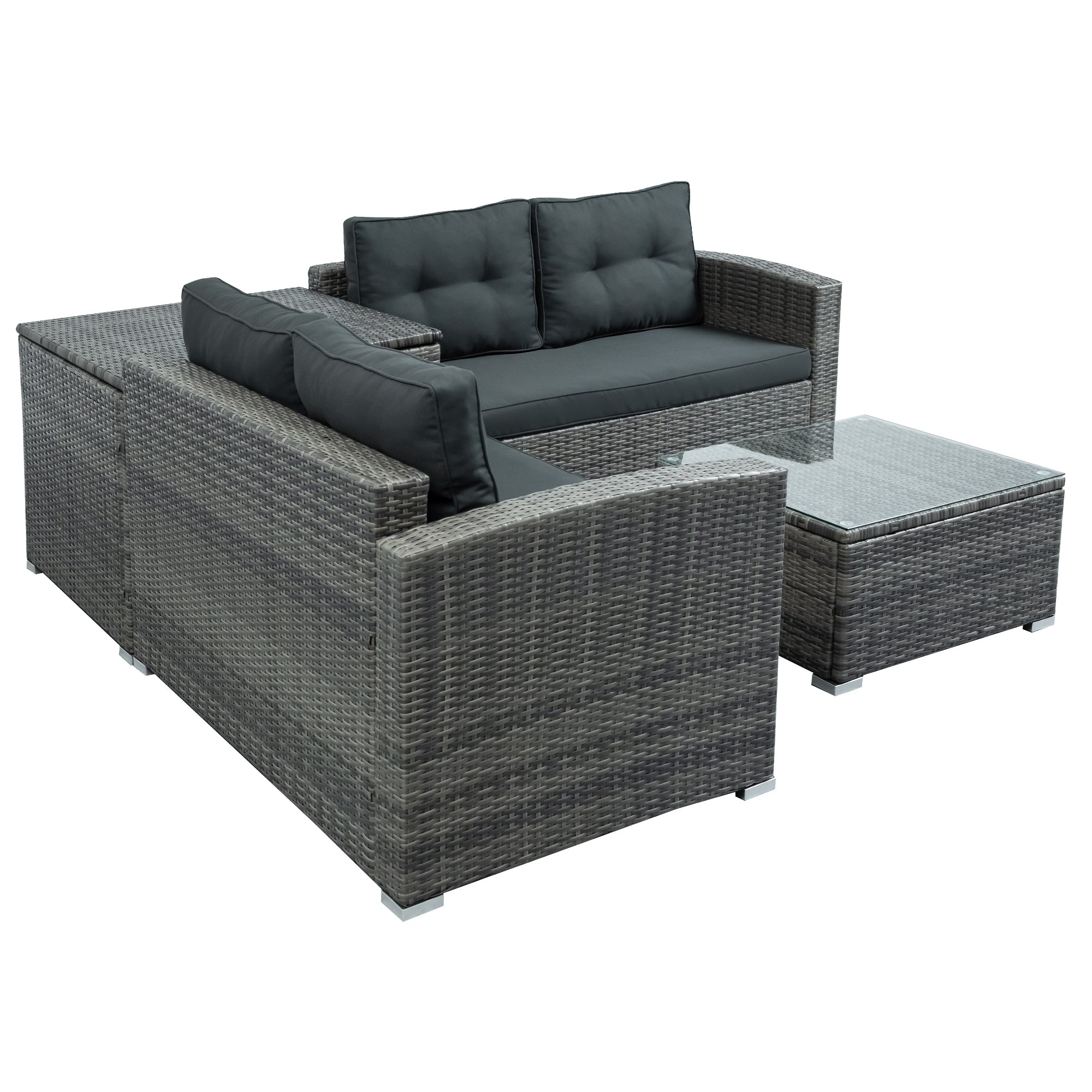 5-Piece Steel Patio Dining Set with Four Chairs and One Table