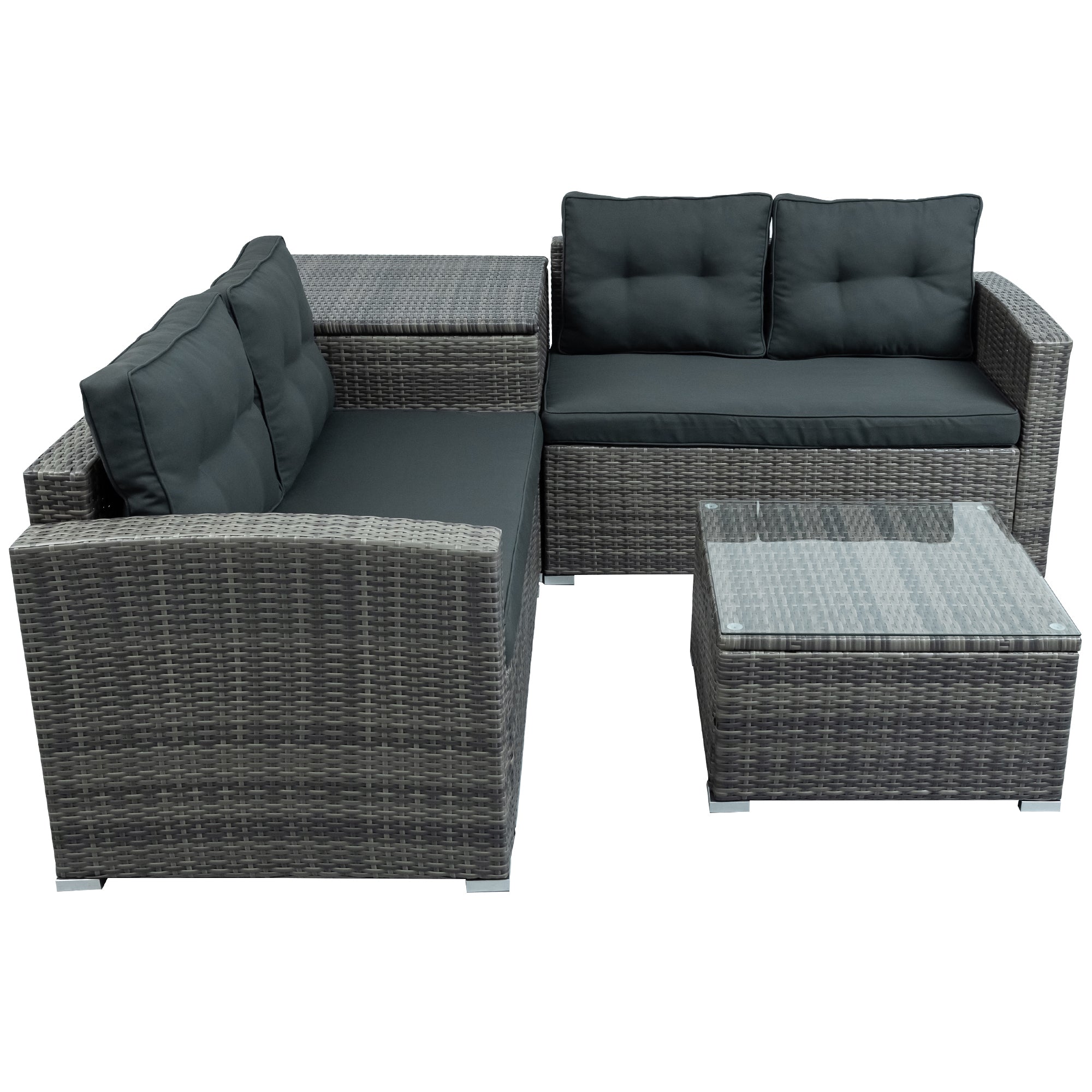 5-Piece Steel Patio Dining Set with Four Chairs and One Table