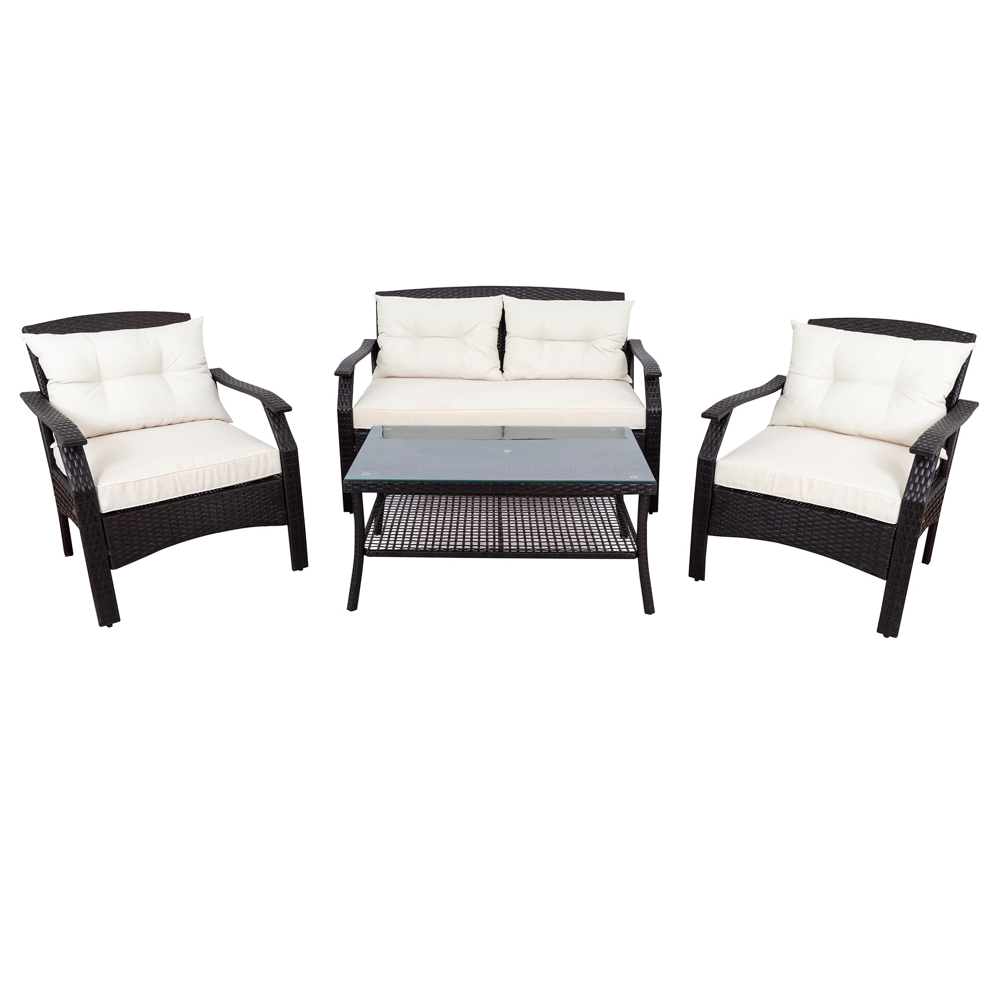 5-Piece Steel Patio Dining Set with Four Chairs and One Table