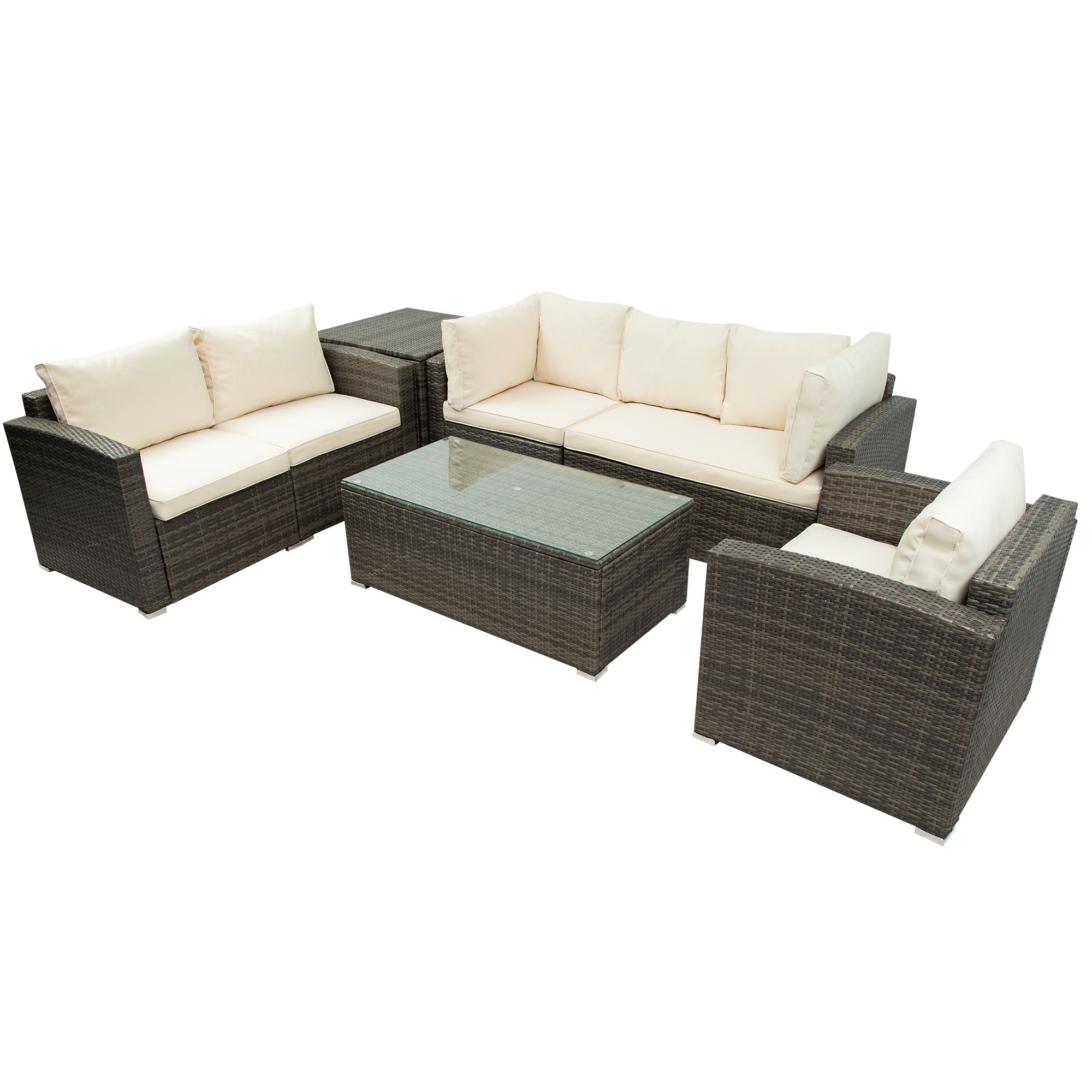 5-Piece Steel Patio Dining Set with Four Chairs and One Table