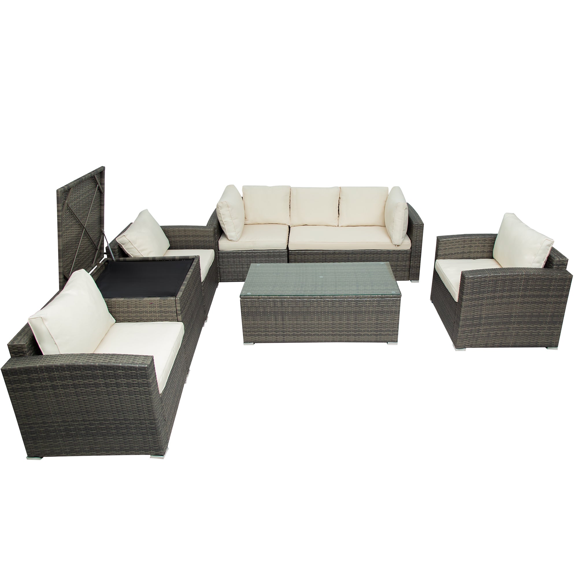 5-Piece Steel Patio Dining Set with Four Chairs and One Table