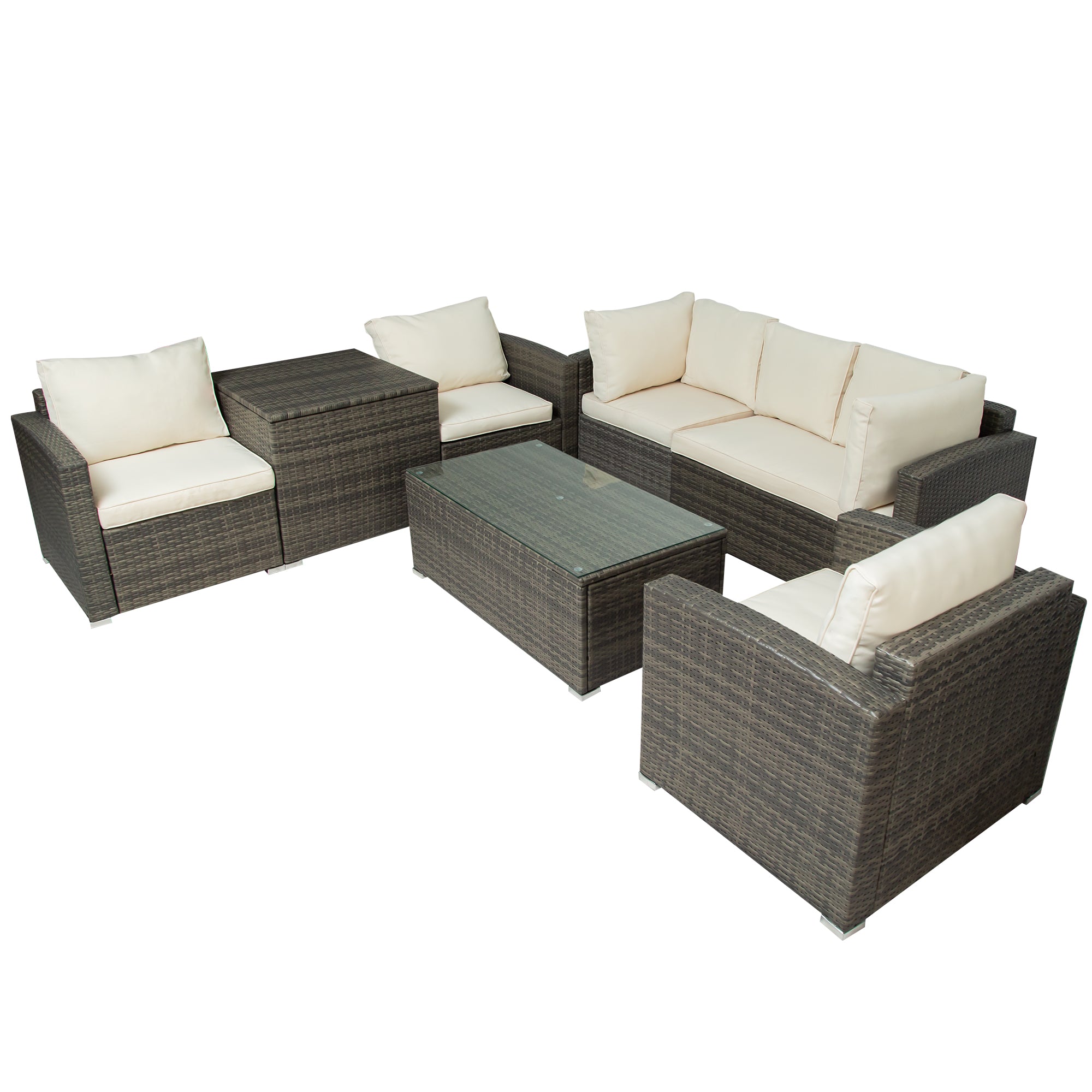 5-Piece Steel Patio Dining Set with Four Chairs and One Table