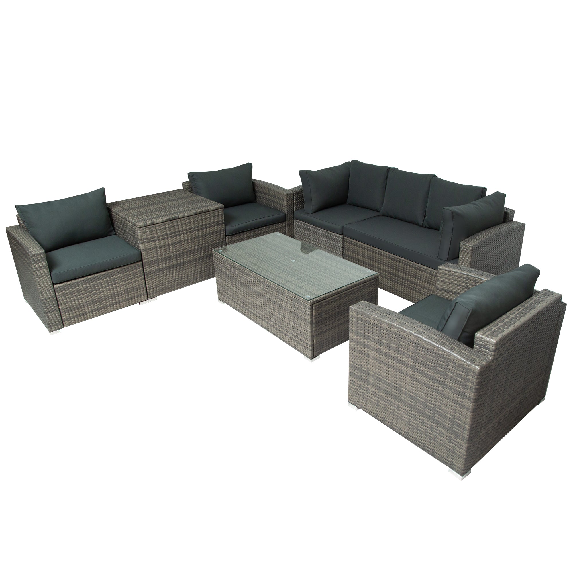 5-Piece Steel Patio Dining Set with Four Chairs and One Table
